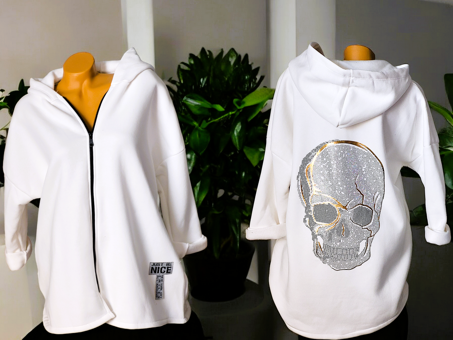 Jacke Totenkopf Strass Gold / Silber Gr. 42 - 46 in versch. Farben