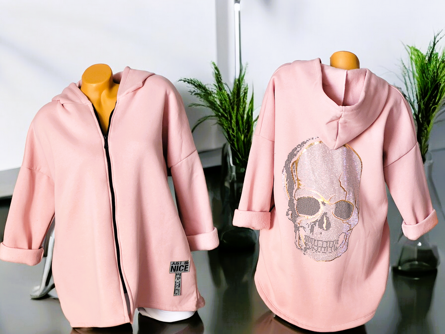 Jacke Totenkopf Strass Gold / Silber Gr. 42 - 46 in versch. Farben