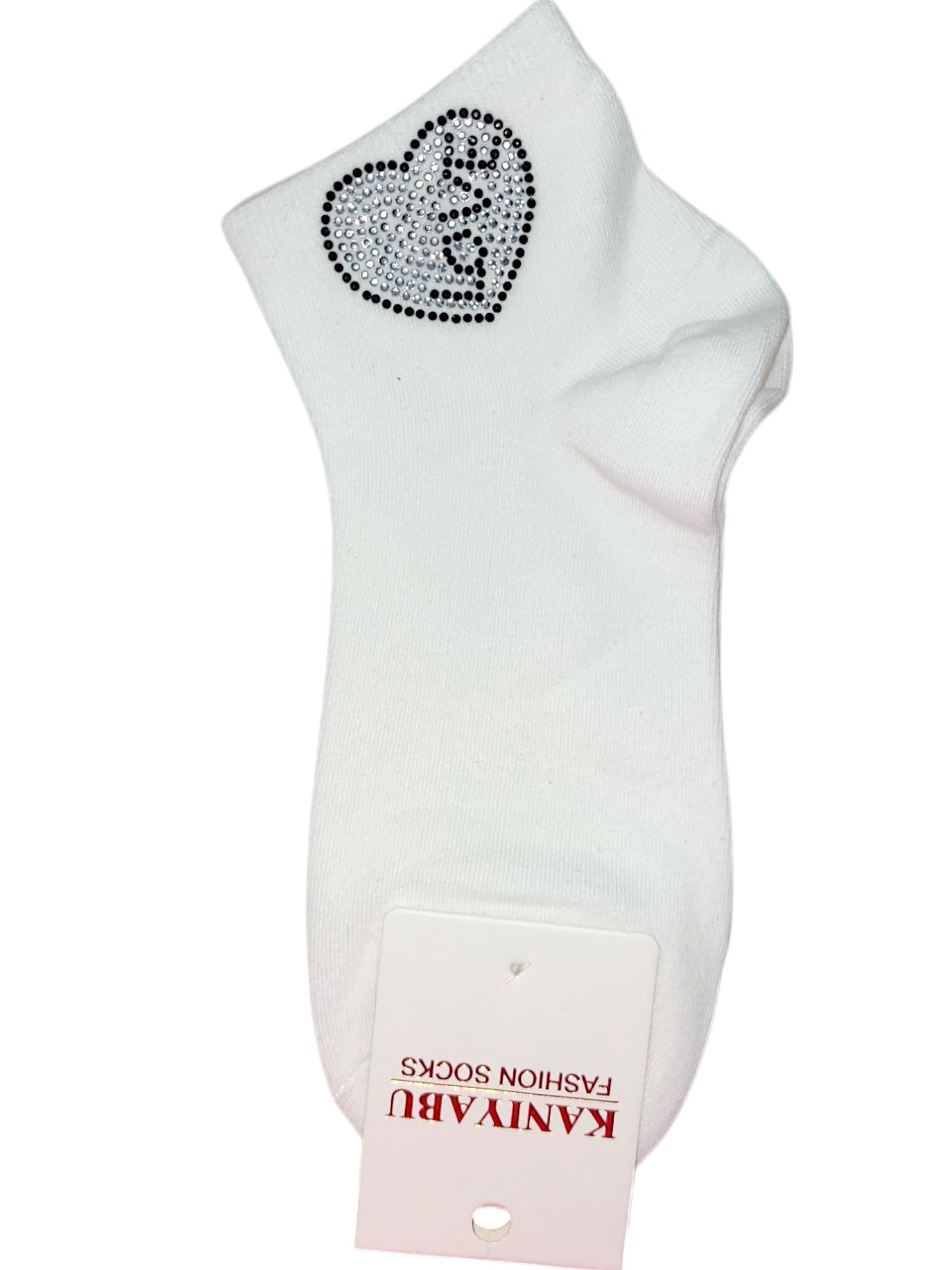 Söckchen mit Strass Heart Love Onesize Gr. 38 - 41 in versch. Farben