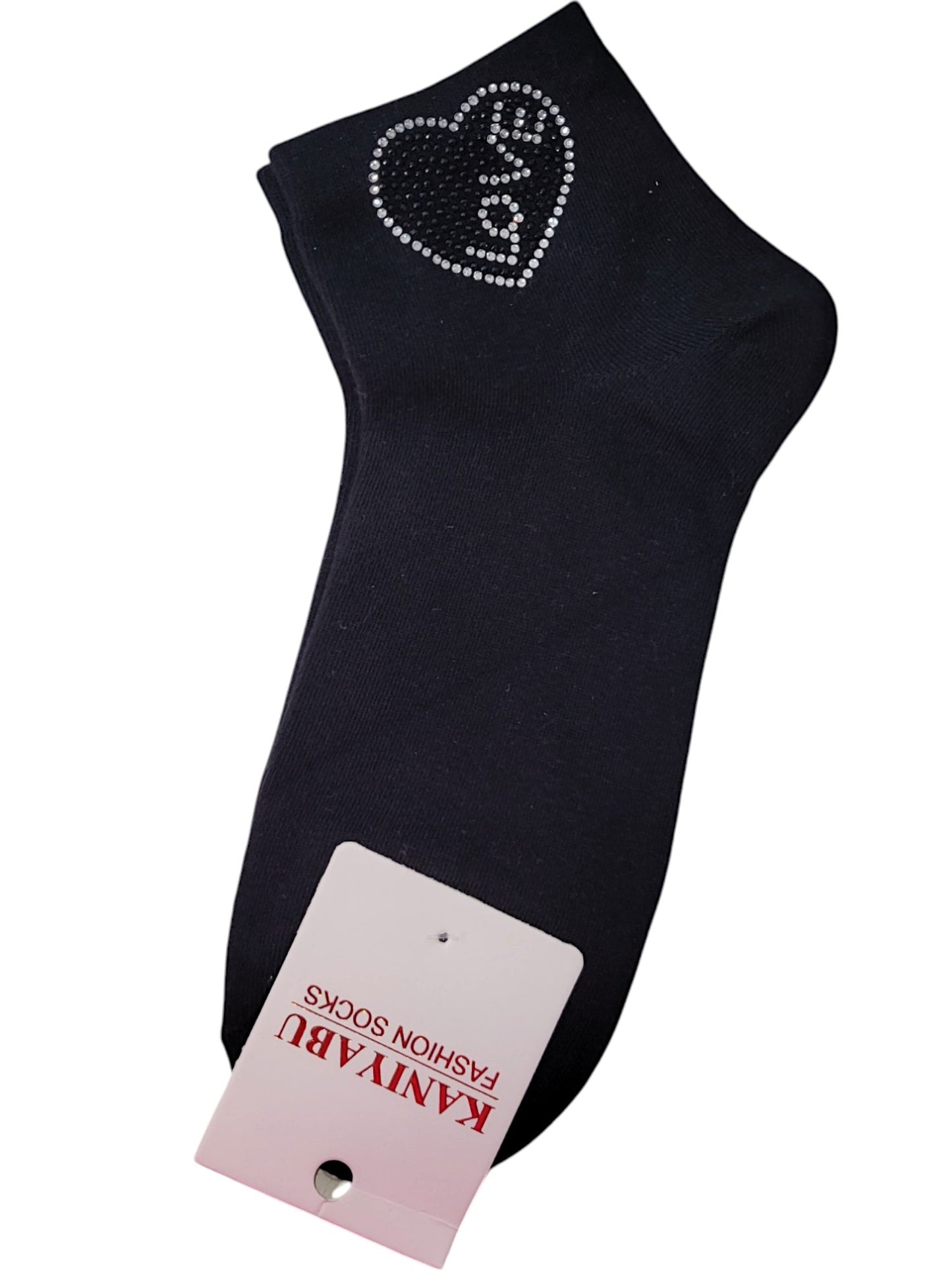 Söckchen mit Strass Heart Love Onesize Gr. 38 - 41 in versch. Farben