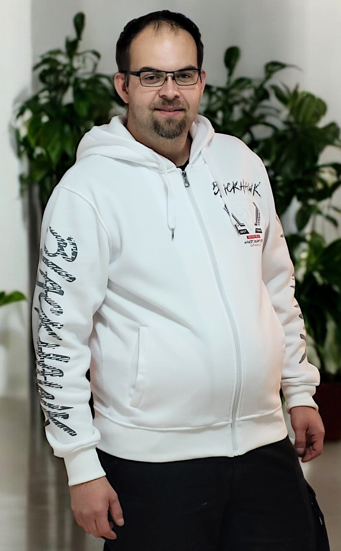 Sweatjacke "Blackhawk" mit 3D-Print in versch. Größen