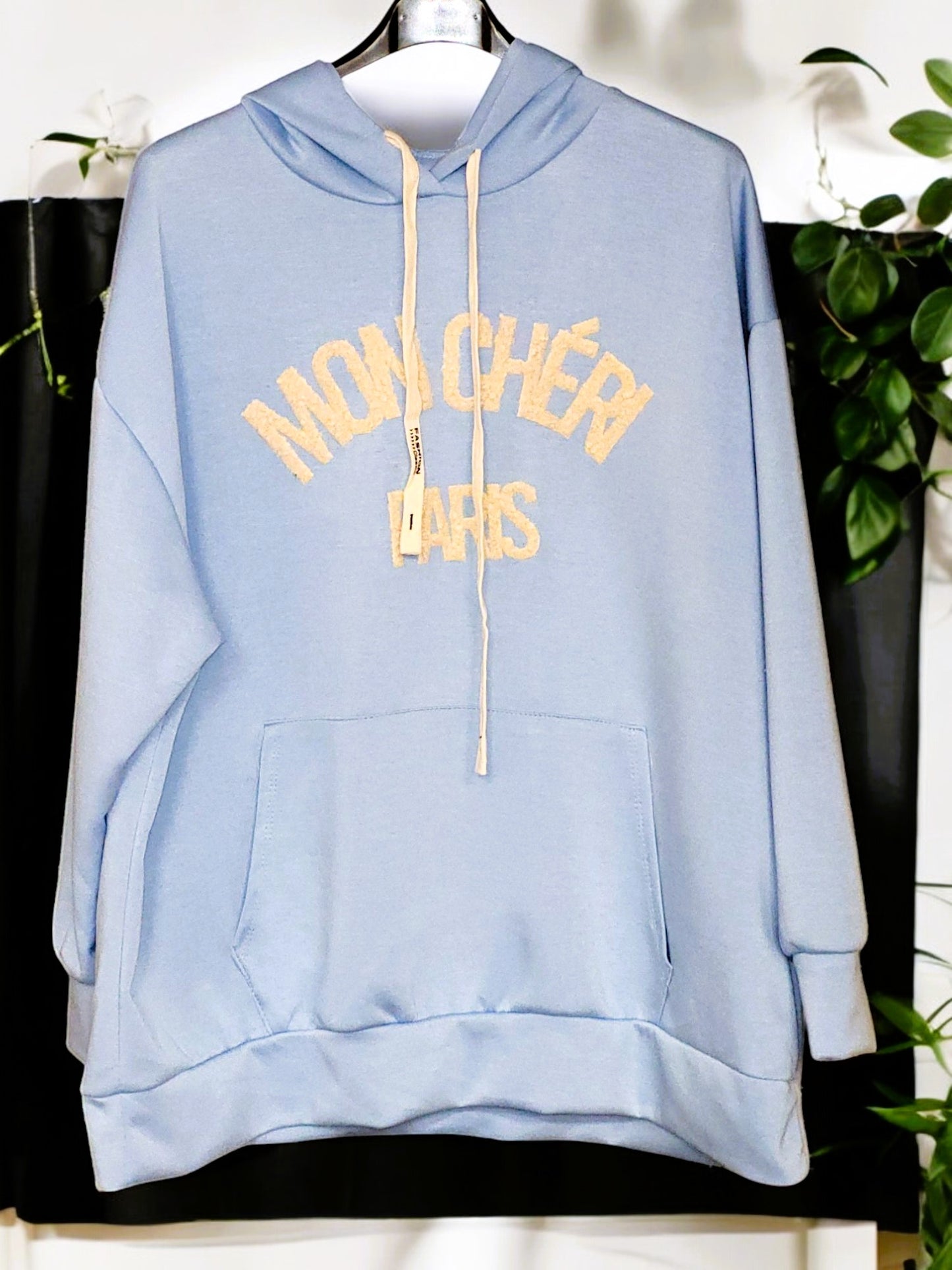 Leichter Hoodie "Mon Cherie-Paris" Gr. 42 - 46 in versch. Farben
