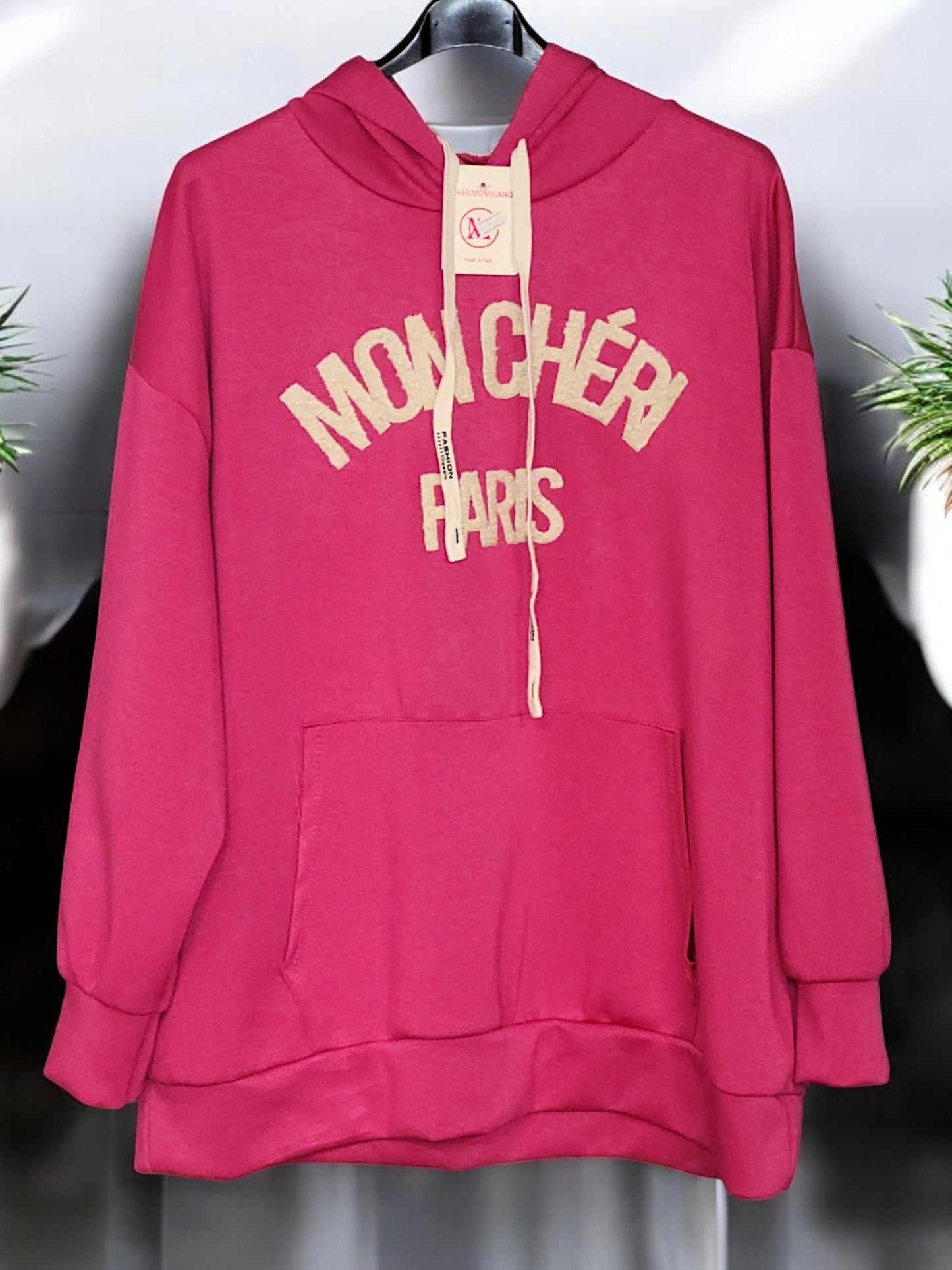 Leichter Hoodie "Mon Cherie-Paris" Gr. 42 - 46 in versch. Farben