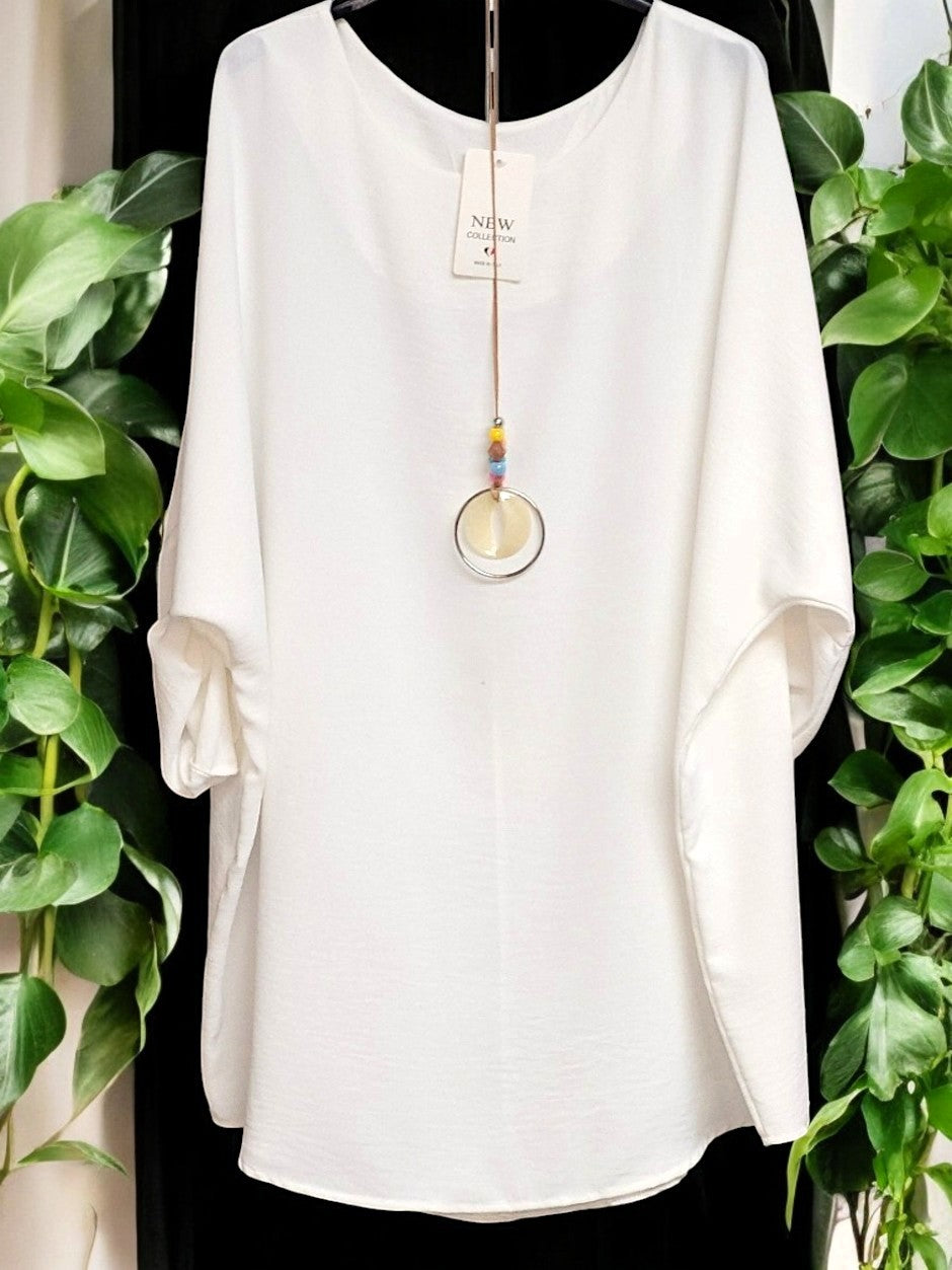 🌟 Modische Tunika mit Kette 🌟Gr. 44 - 48 in versch. Farben