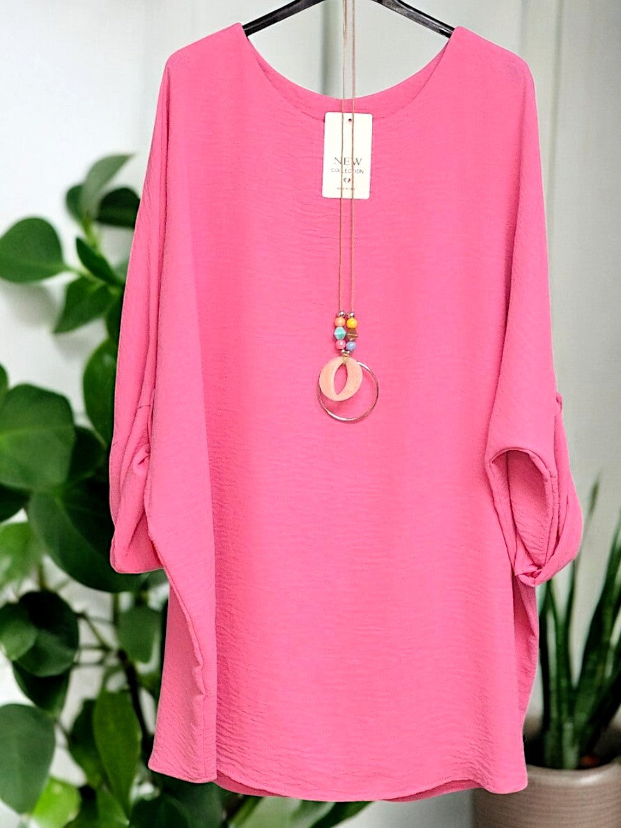 🌟 Modische Tunika mit Kette 🌟Gr. 44 - 48 in versch. Farben