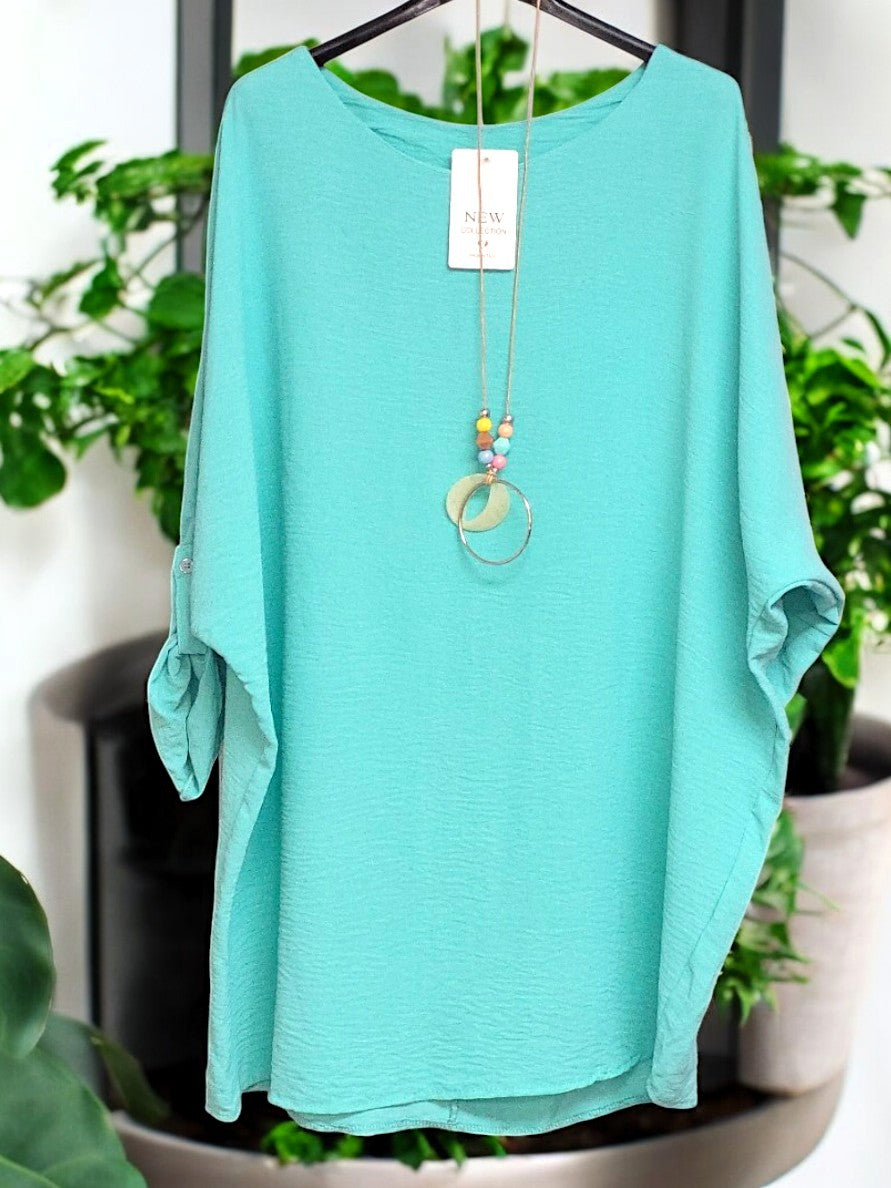 🌟 Modische Tunika mit Kette 🌟Gr. 44 - 48 in versch. Farben