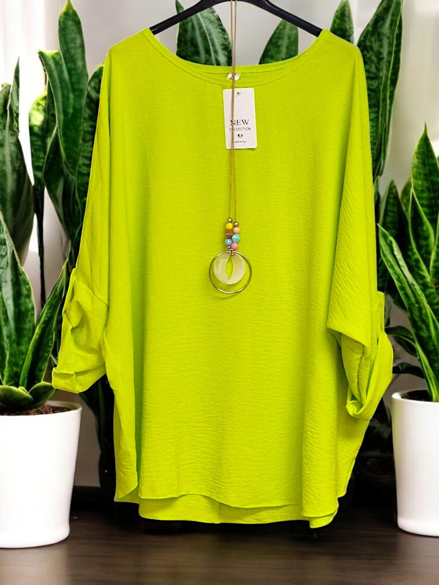 🌟 Modisches Blusen-Shirt mit Kette – Stilvoll & Bequem! 🌟Gr. 44 - 48 in versch. Farben