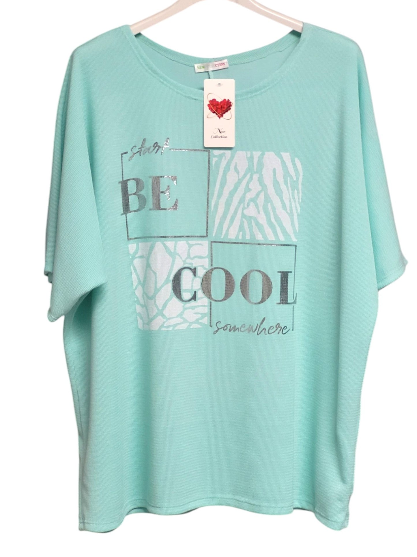 🌟 Stylisches Kurzarm-Shirt "Be Cool" 🌟Gr. 42 - 48 in versch. Farben