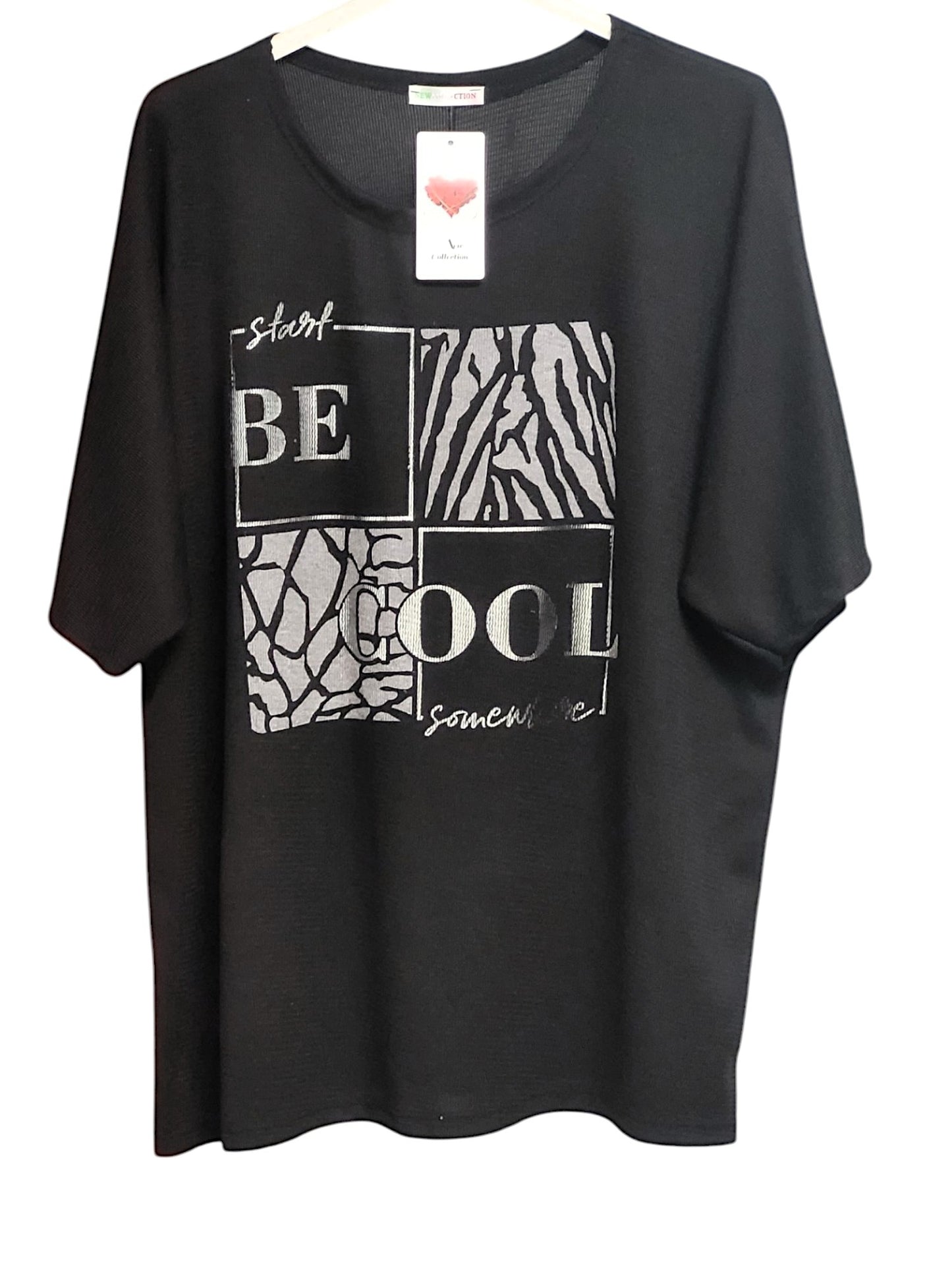 🌟 Stylisches Kurzarm-Shirt "Be Cool" 🌟Gr. 42 - 48 in versch. Farben