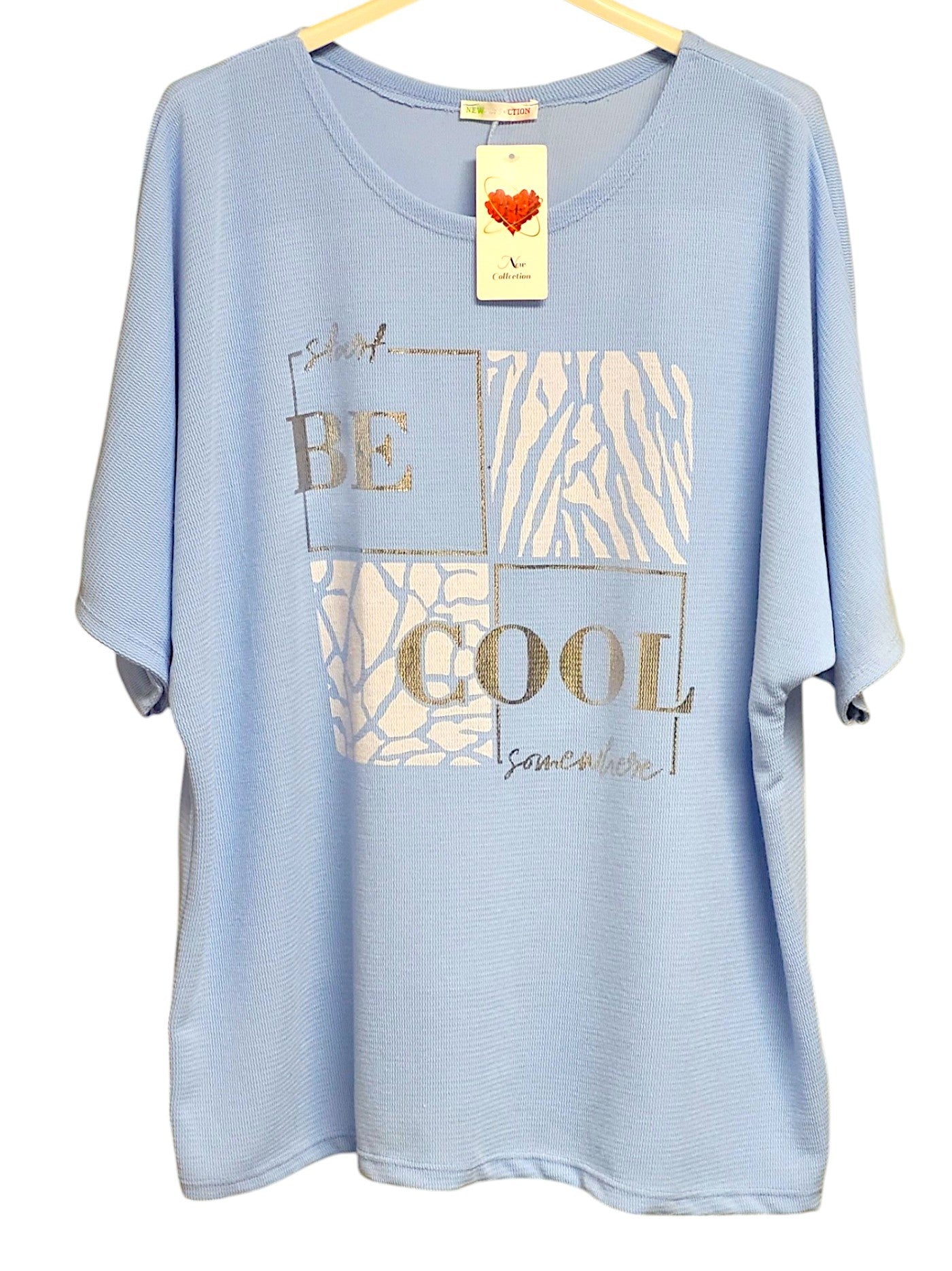 🌟 Stylisches Kurzarm-Shirt "Be Cool" 🌟Gr. 42 - 48 in versch. Farben
