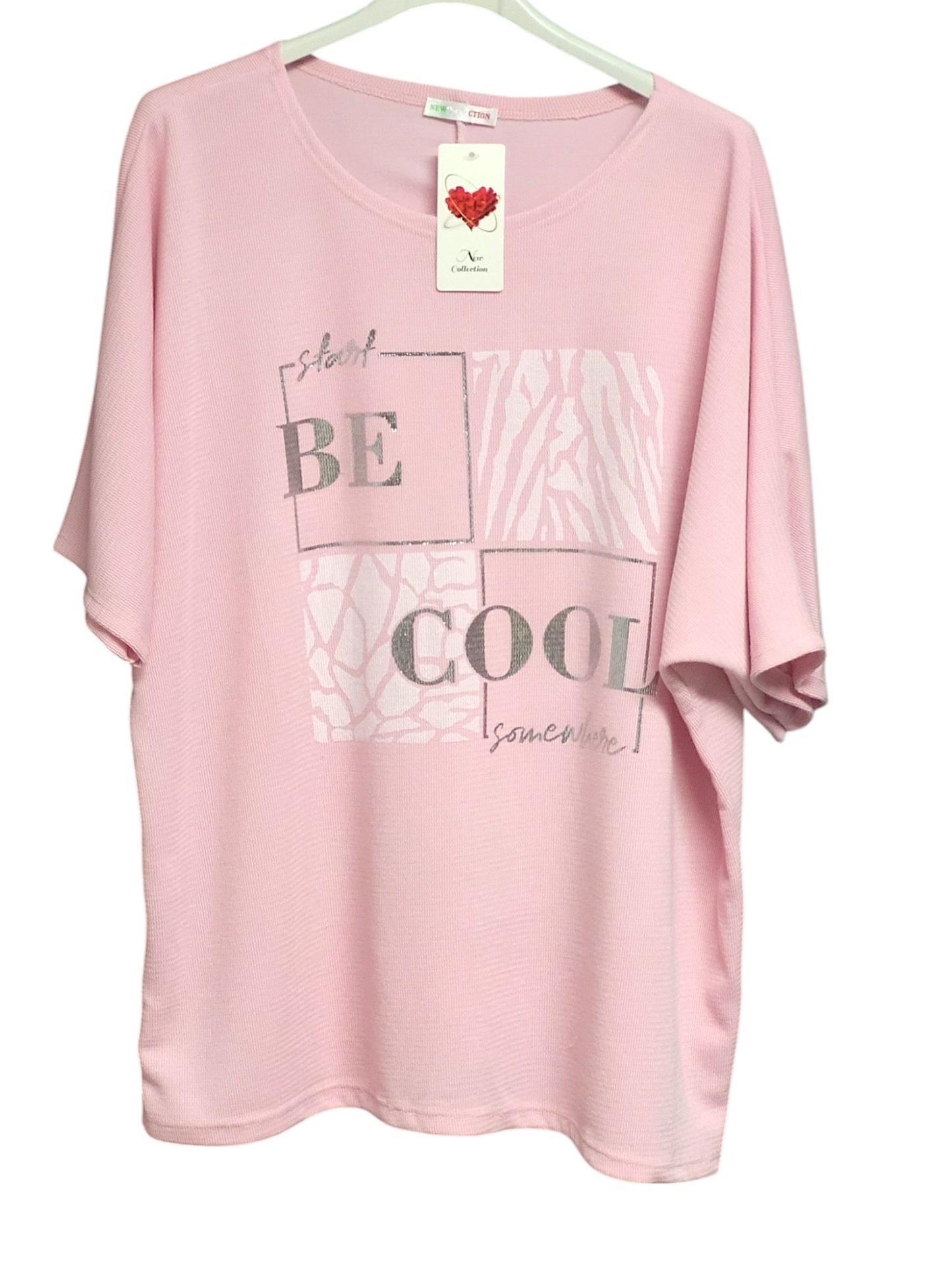 🌟 Stylisches Kurzarm-Shirt "Be Cool" 🌟Gr. 42 - 48 in versch. Farben