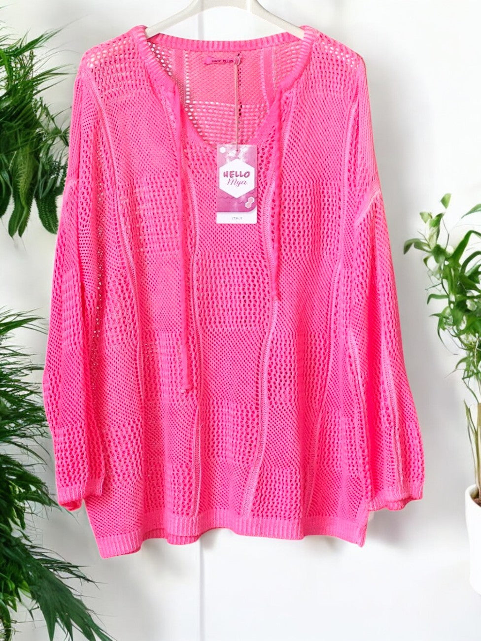 Stylischer Loch-Pulli mit Zugband ohne Kapuze – Dein Must-Have für den Frühling & Sommer! ☀️🧶Gr. 38 - 46 in vielen Farben