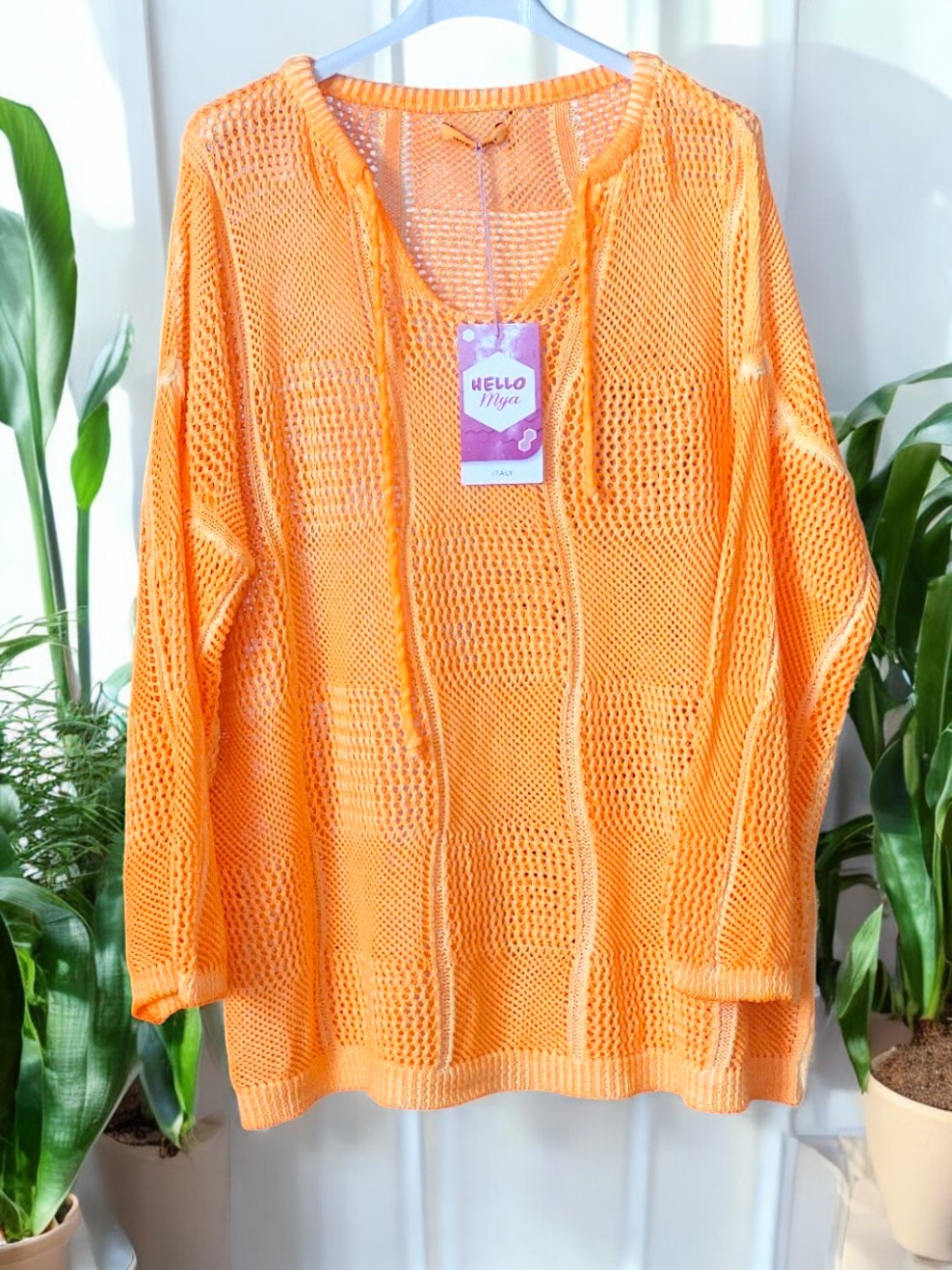 Stylischer Loch-Pulli mit Zugband ohne Kapuze – Dein Must-Have für den Frühling & Sommer! ☀️🧶Gr. 38 - 46 in vielen Farben