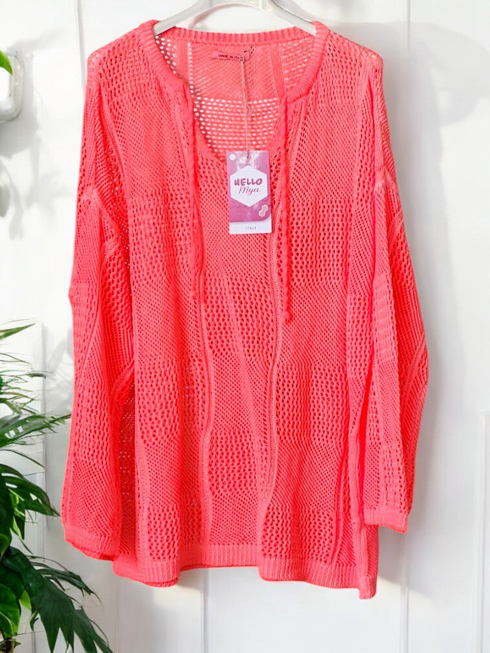 Stylischer Loch-Pulli mit Zugband ohne Kapuze – Dein Must-Have für den Frühling & Sommer! ☀️🧶Gr. 38 - 46 in vielen Farben