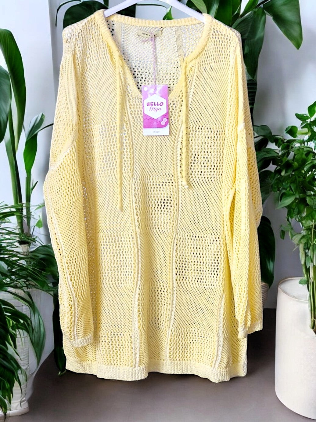 Stylischer Loch-Pulli mit Zugband ohne Kapuze – Dein Must-Have für den Frühling & Sommer! ☀️🧶Gr. 38 - 46 in vielen Farben