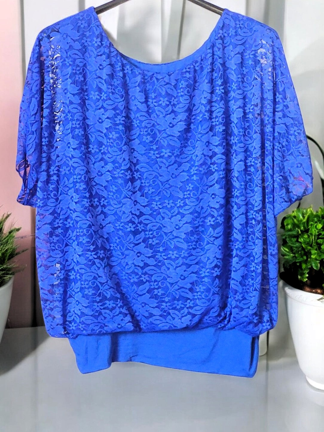 Luftige Spitzen-Flatterbluse Gr. 42 - 46 in versch. Farben