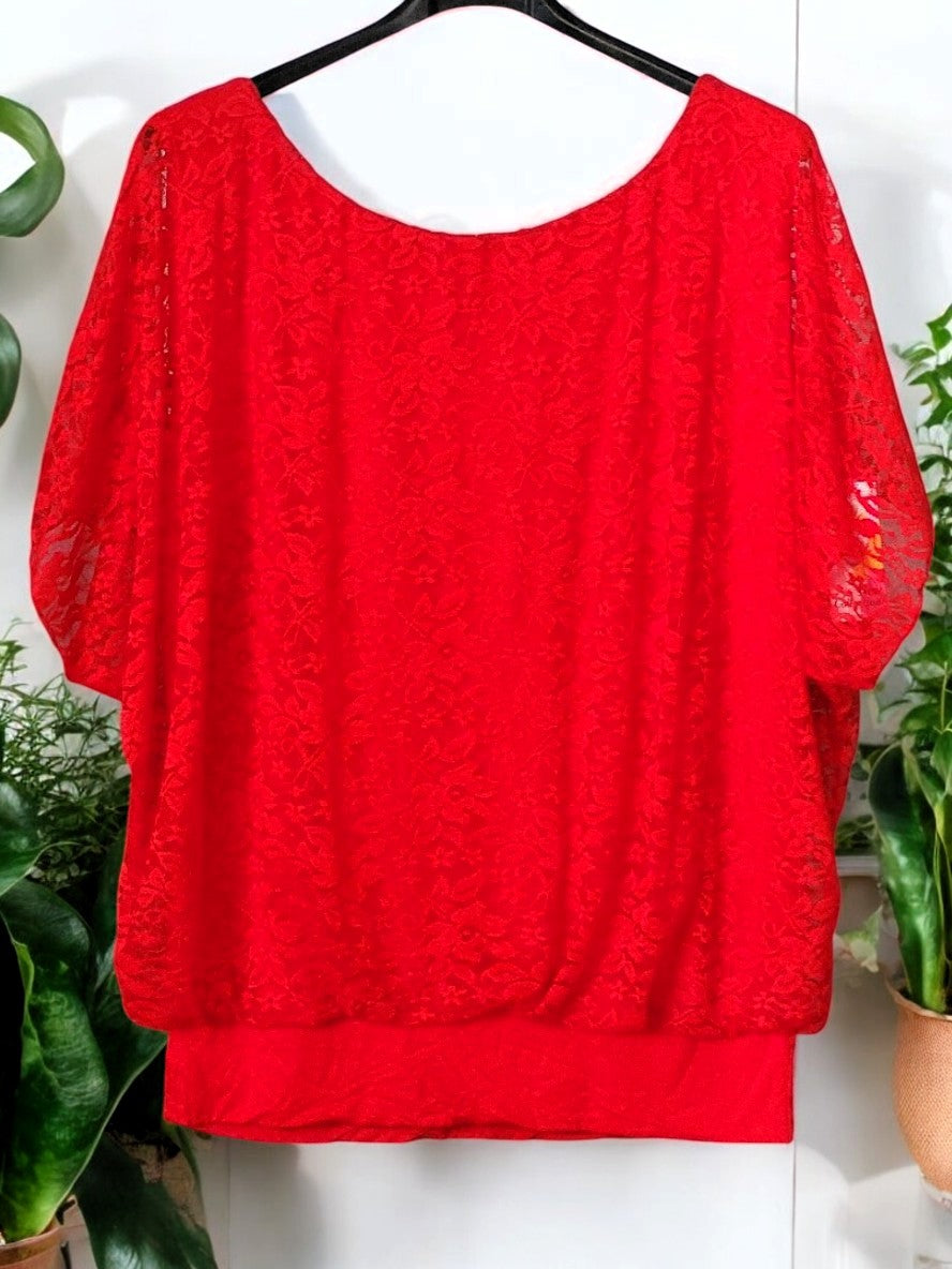 Luftige Spitzen-Flatterbluse Gr. 42 - 46 in versch. Farben