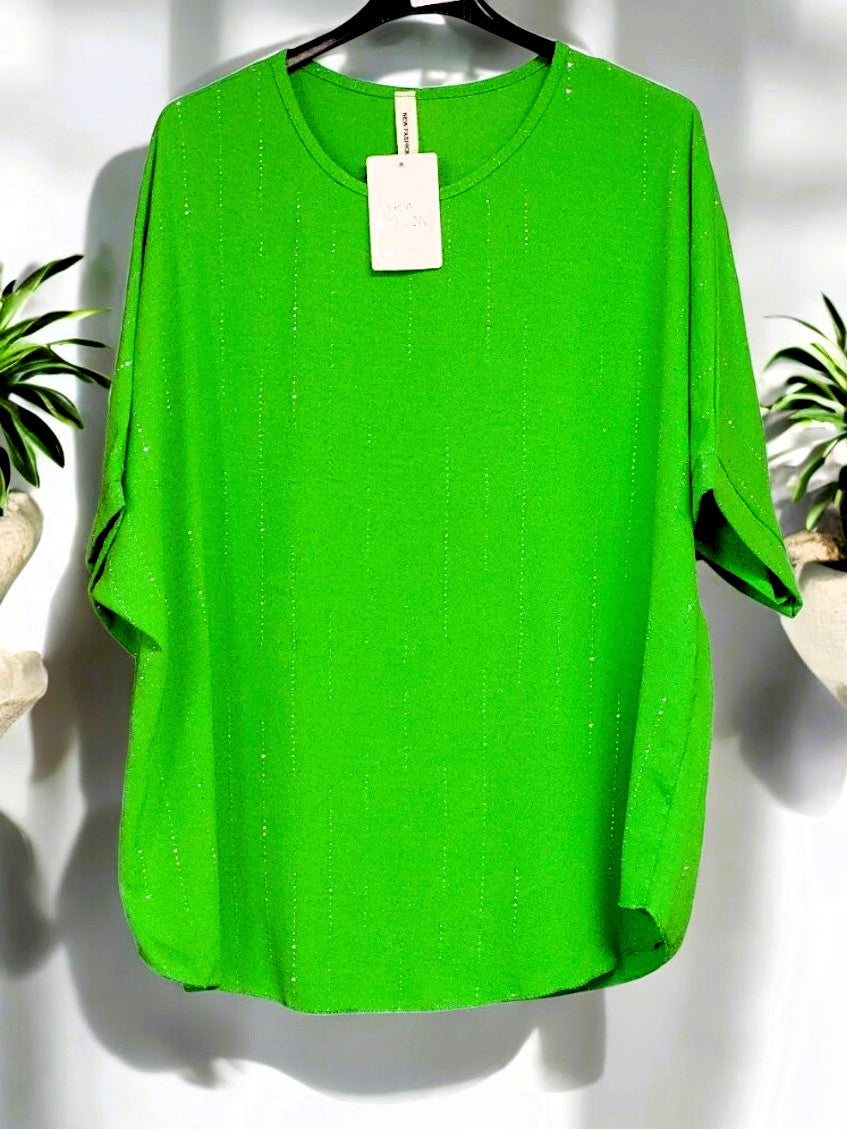 Glitzerndes Blusenshirt mit Strass – Größen 42–48 – Mehrere Farben 💎