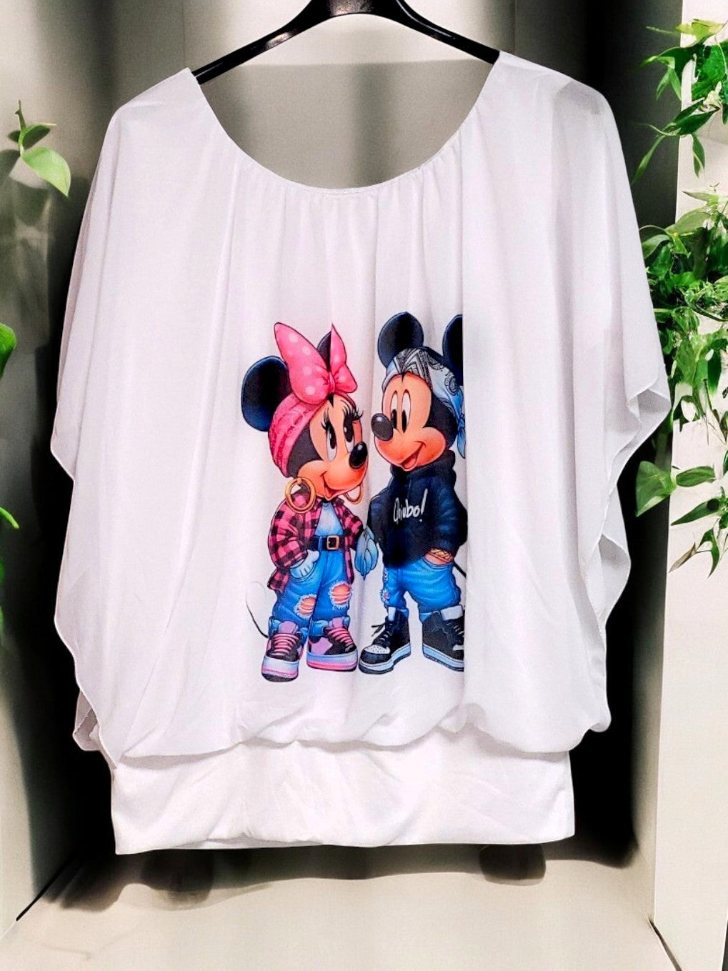 🌟 Stylische Motiv-Flatterbluse – Verschiedene Designs | Größe 42–48