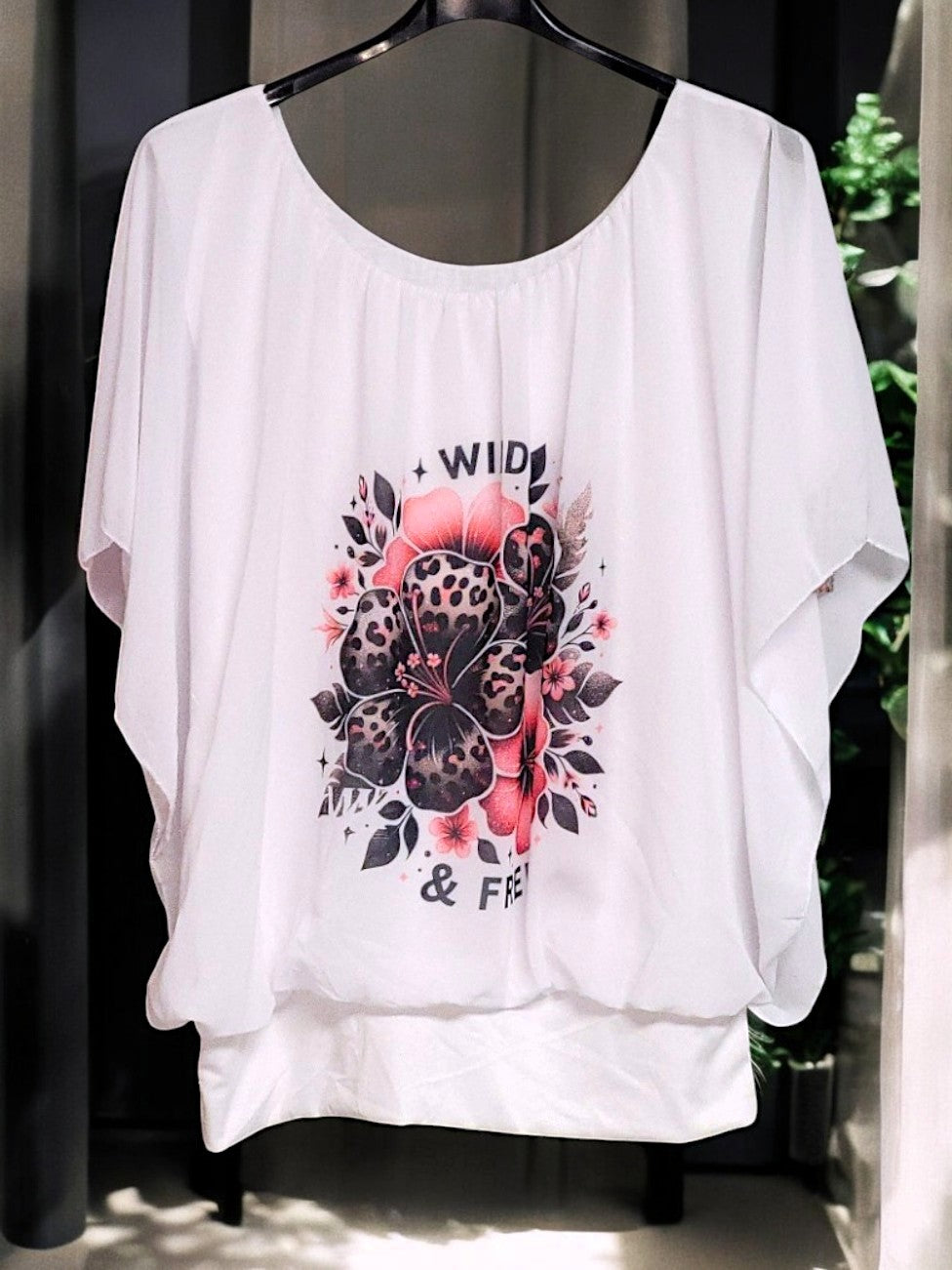 🌟 Stylische Motiv-Flatterbluse – Verschiedene Designs | Größe 42–48