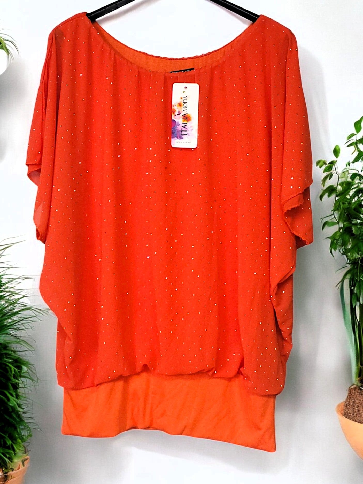 ✨ Flatterbluse mit Strass – stilvoll & bequem von Gr. 42–48 ✨