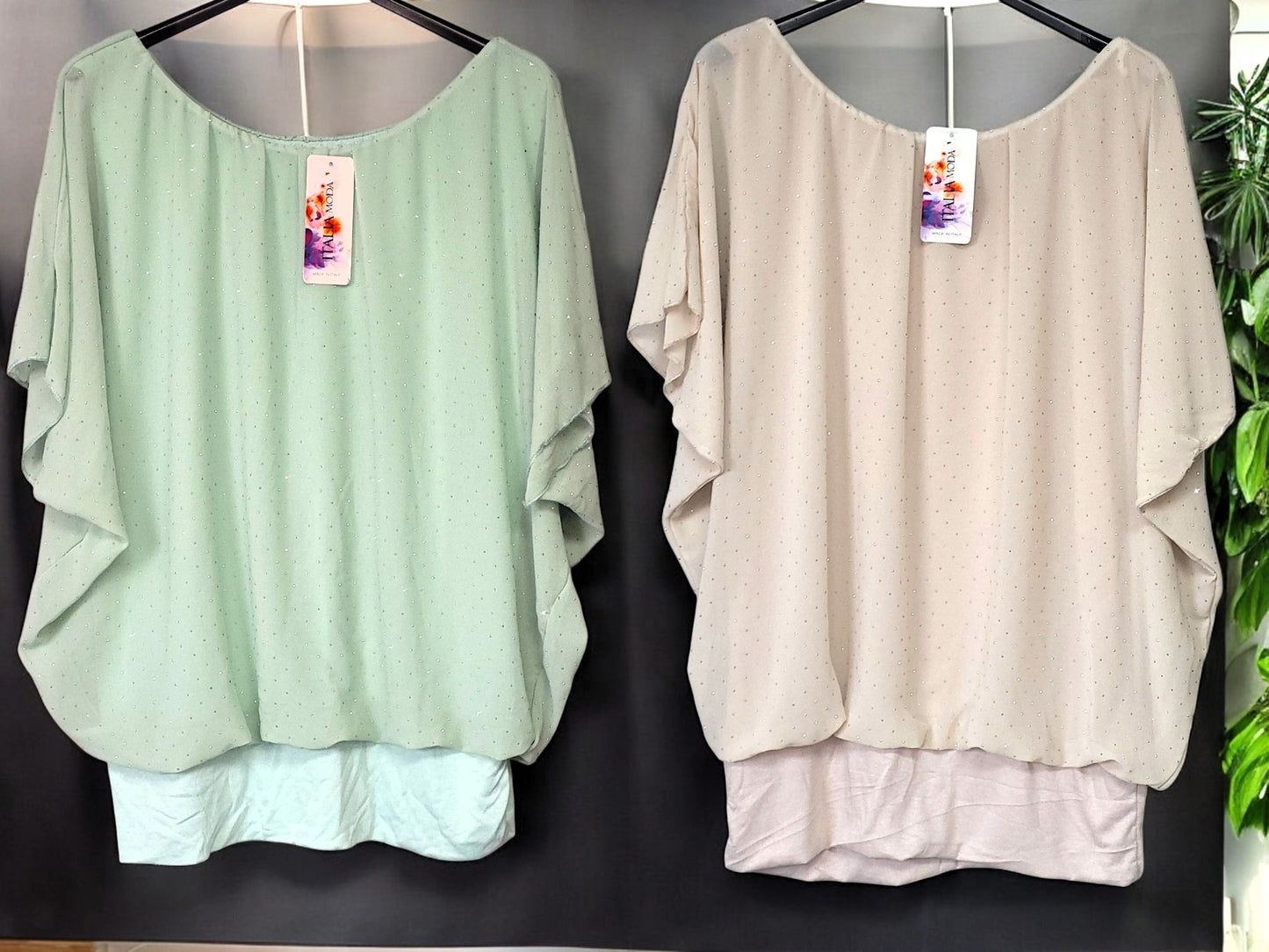 ✨ Flatterbluse mit Strass – stilvoll & bequem von Gr. 42–48 ✨