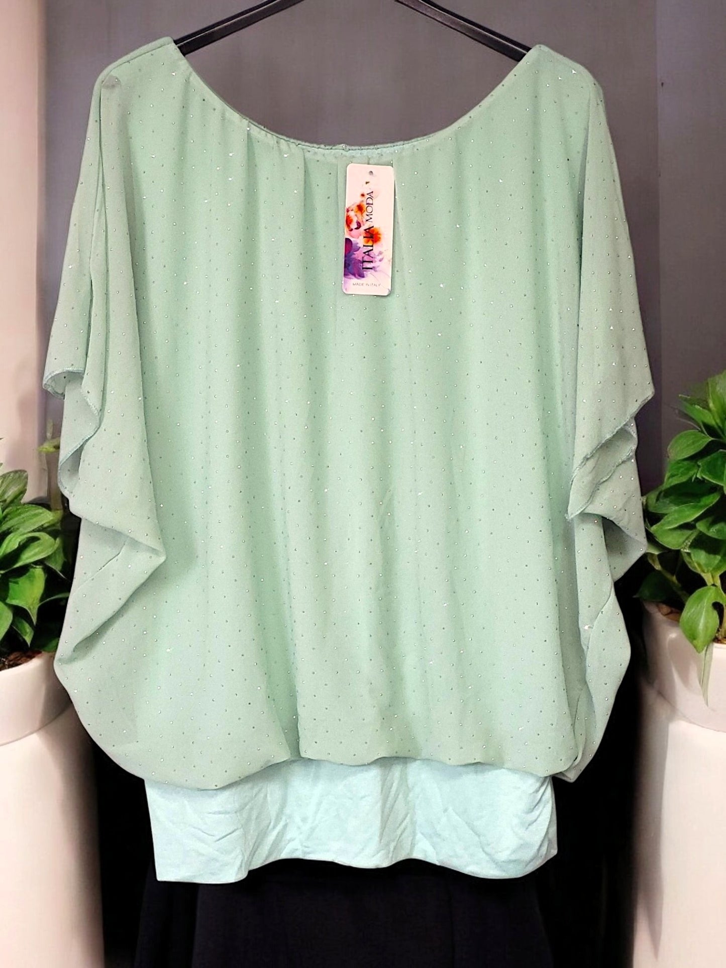 ✨ Flatterbluse mit Strass – stilvoll & bequem von Gr. 42–48 ✨