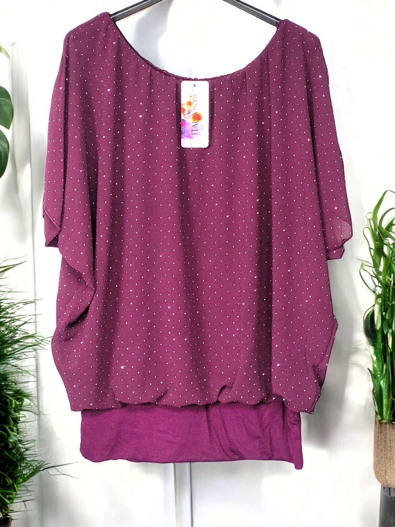 ✨ Flatterbluse mit Strass – stilvoll & bequem von Gr. 42–48 ✨
