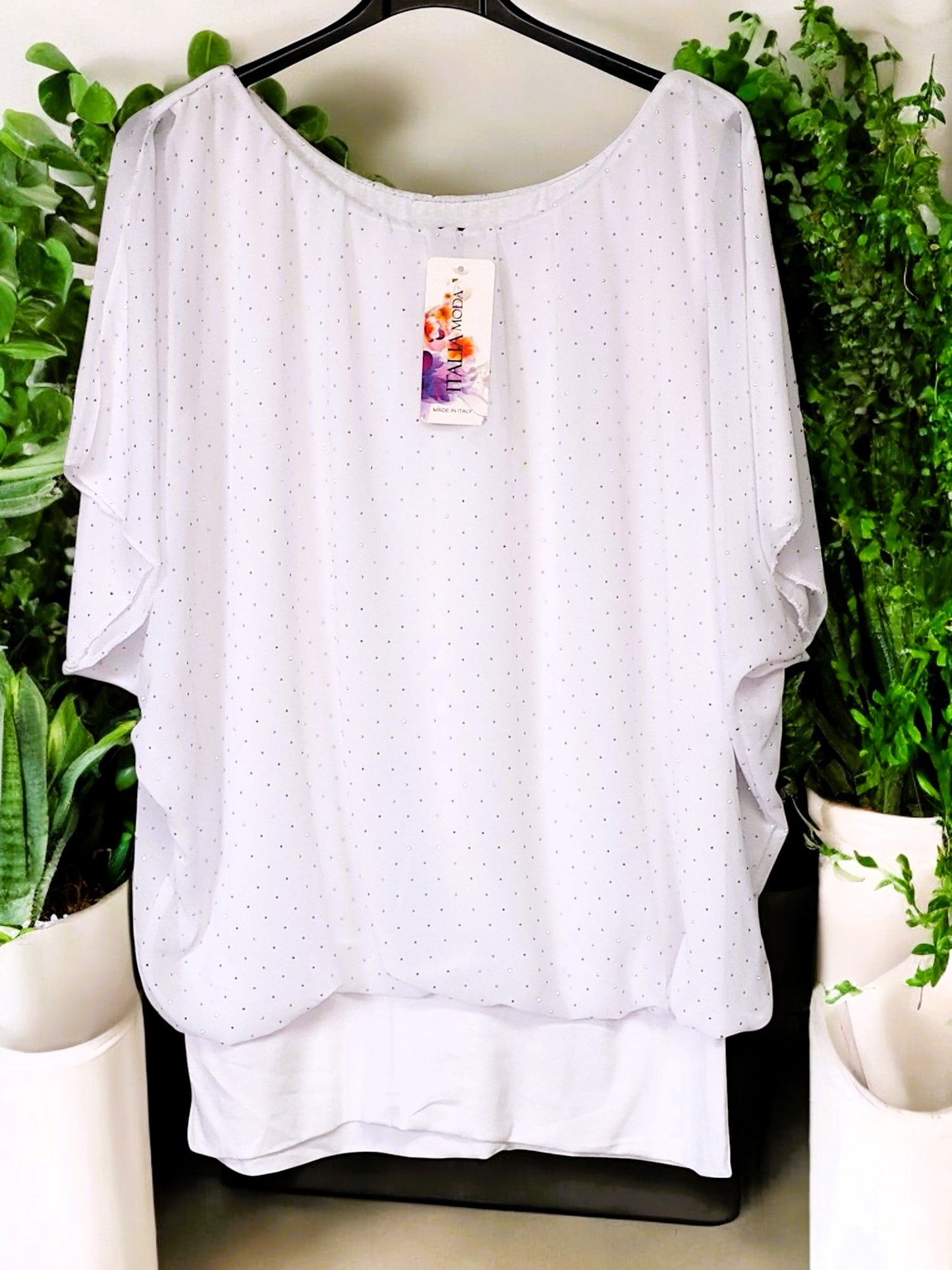 ✨ Flatterbluse mit Strass – stilvoll & bequem von Gr. 42–48 ✨