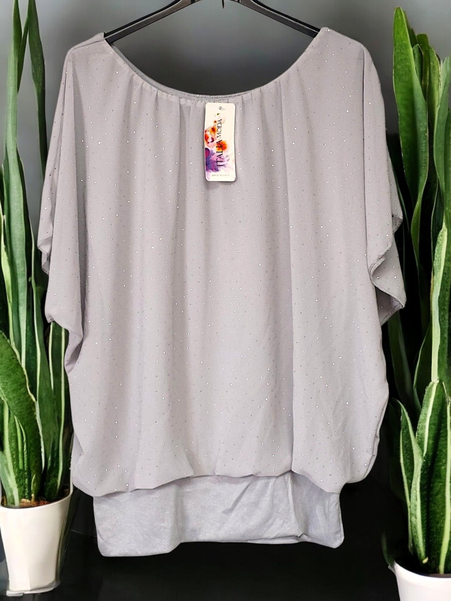 ✨ Flatterbluse mit Strass – stilvoll & bequem von Gr. 42–48 ✨