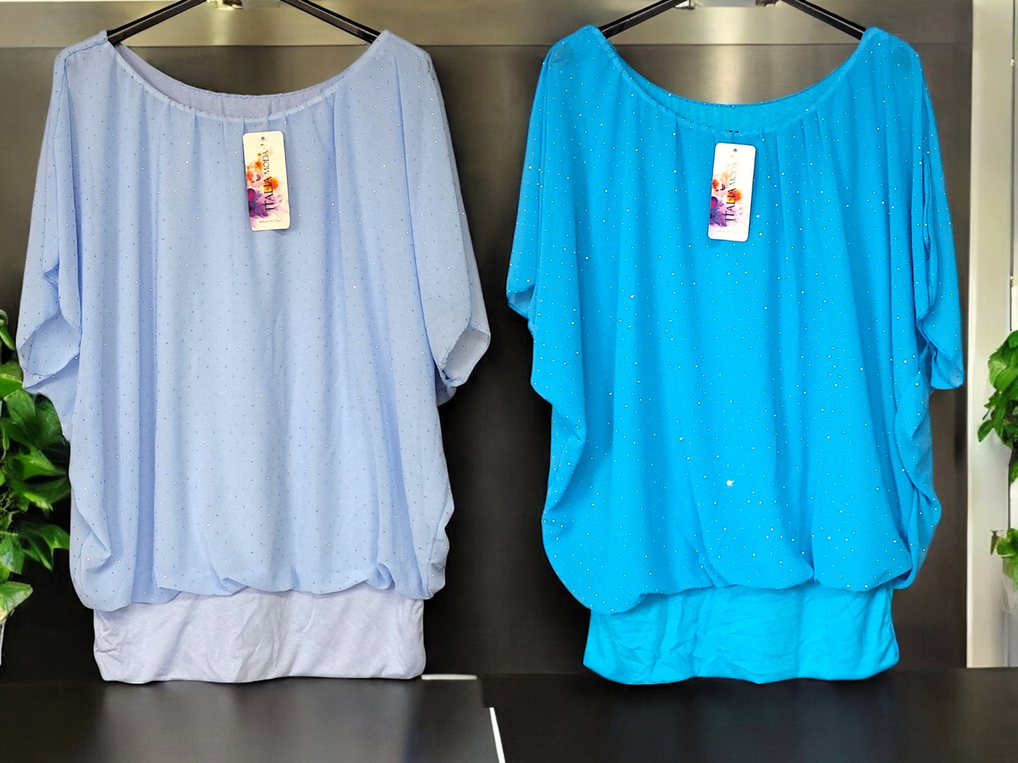 ✨ Flatterbluse mit Strass – stilvoll & bequem von Gr. 42–48 ✨
