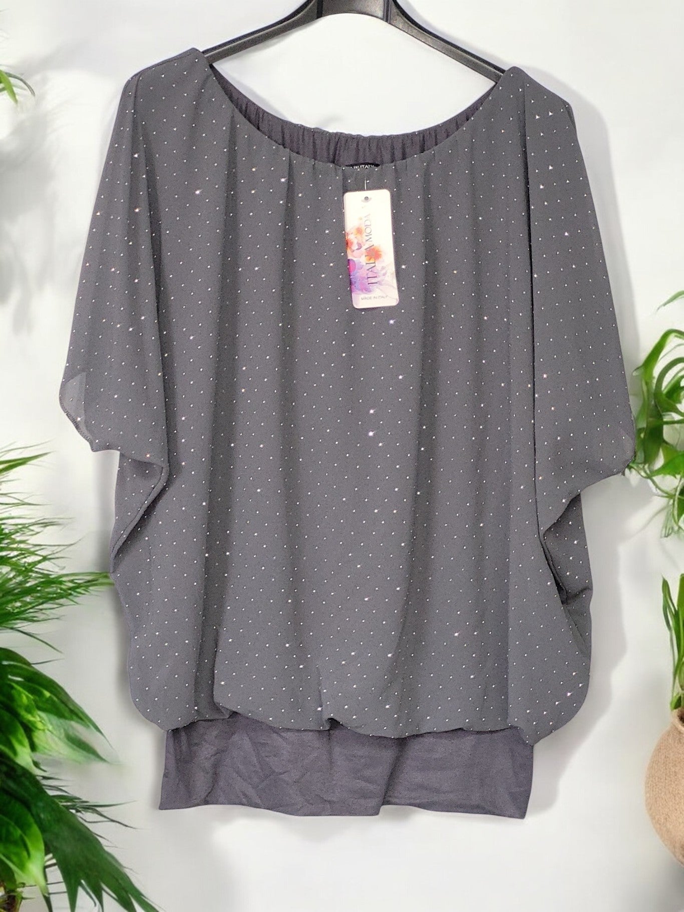 ✨ Flatterbluse mit Strass – stilvoll & bequem von Gr. 42–48 ✨