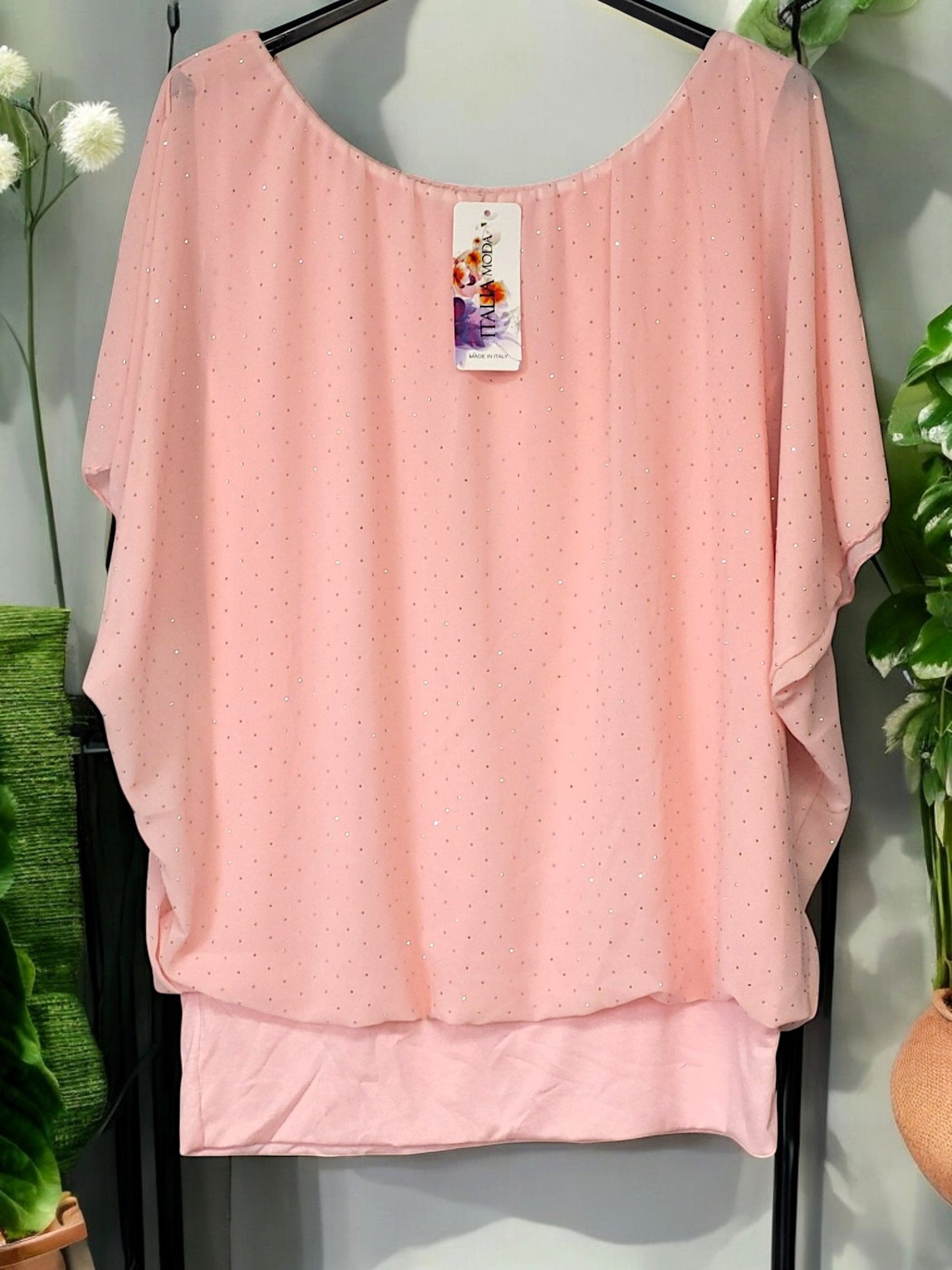 ✨ Flatterbluse mit Strass – stilvoll & bequem von Gr. 42–48 ✨