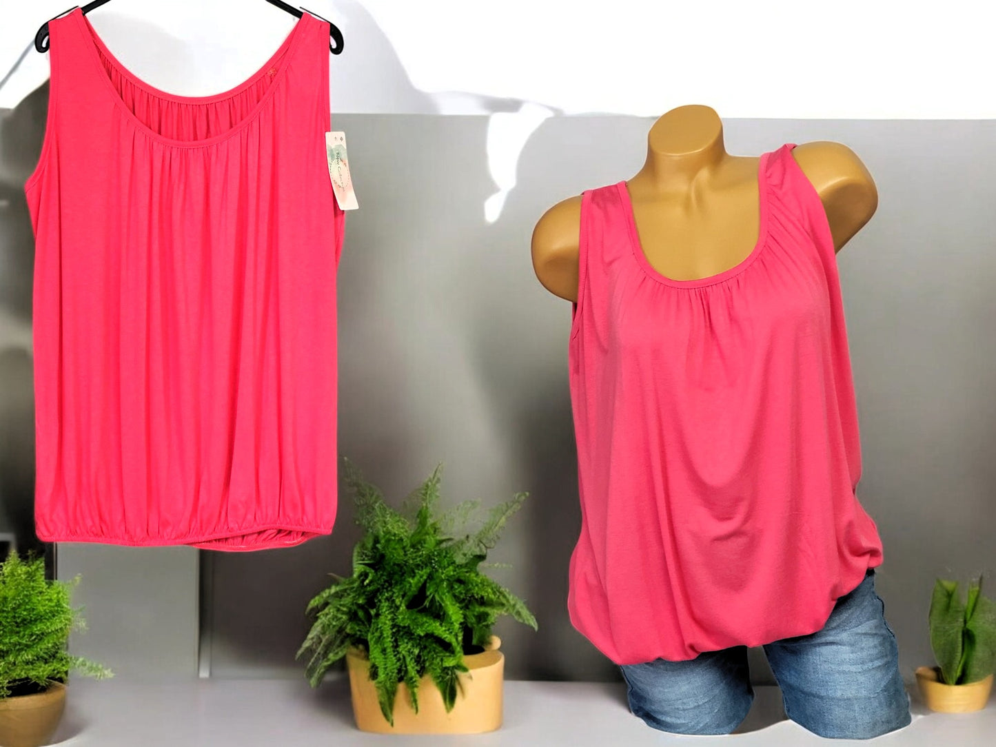 ☀️👚 Luftiges Sommer-Top mit Gummibund | 11 Farben | Gr. 42–48 👚☀️