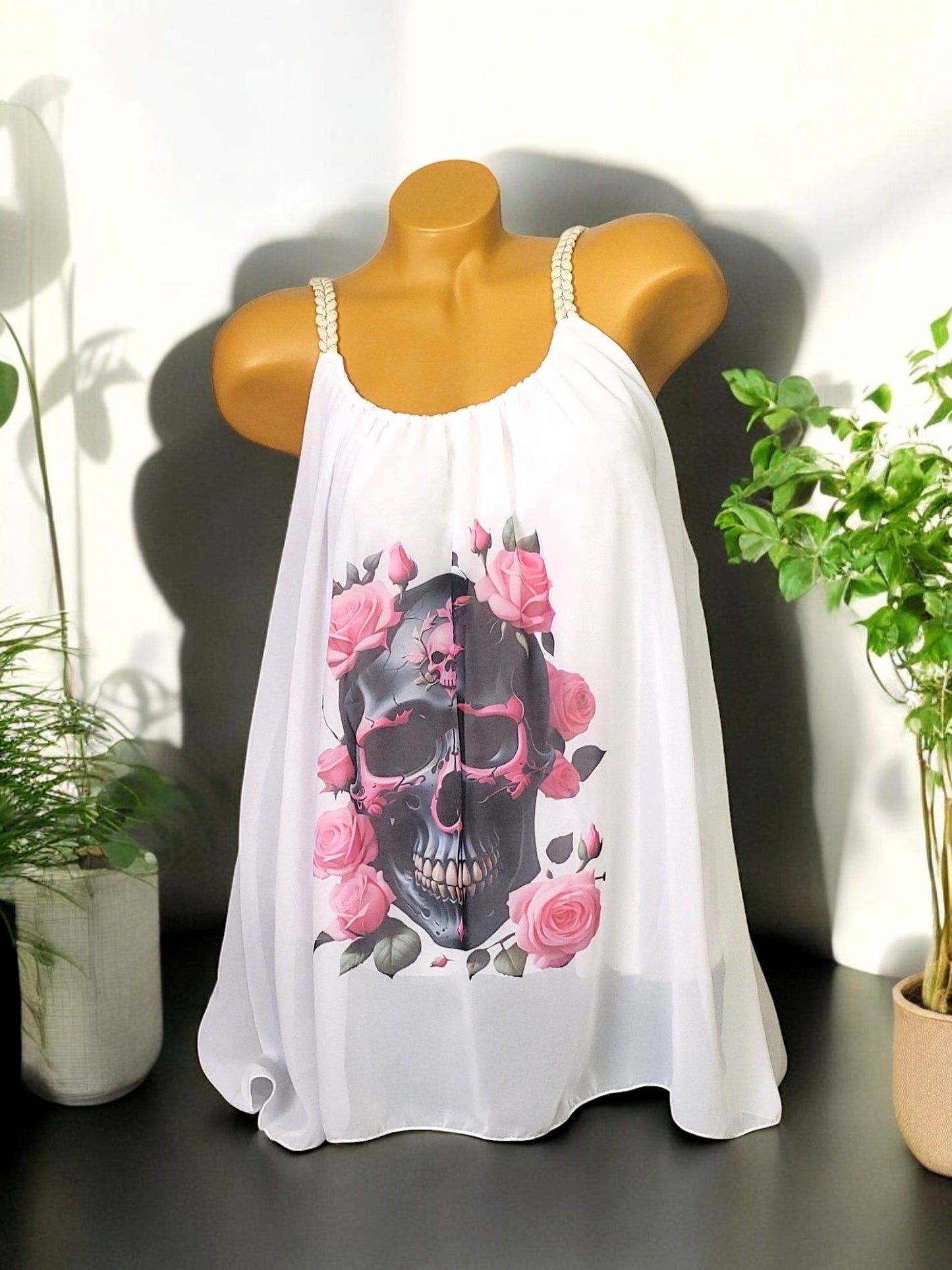 🌸 Träger-Top mit Print & A-Linien-Schnitt – Gr. 42–46 – in 6 einzigartigen Motiven 🌸