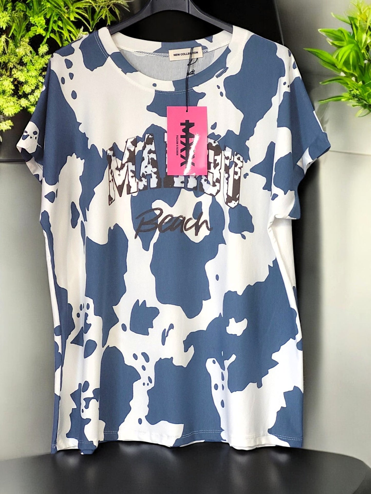 🛍️✨ Trendiges Oversize T-Shirt "Malibu Beach" 🌊🌴 | Onesize Gr. 42-46 | 3 Farben ✨🛍️