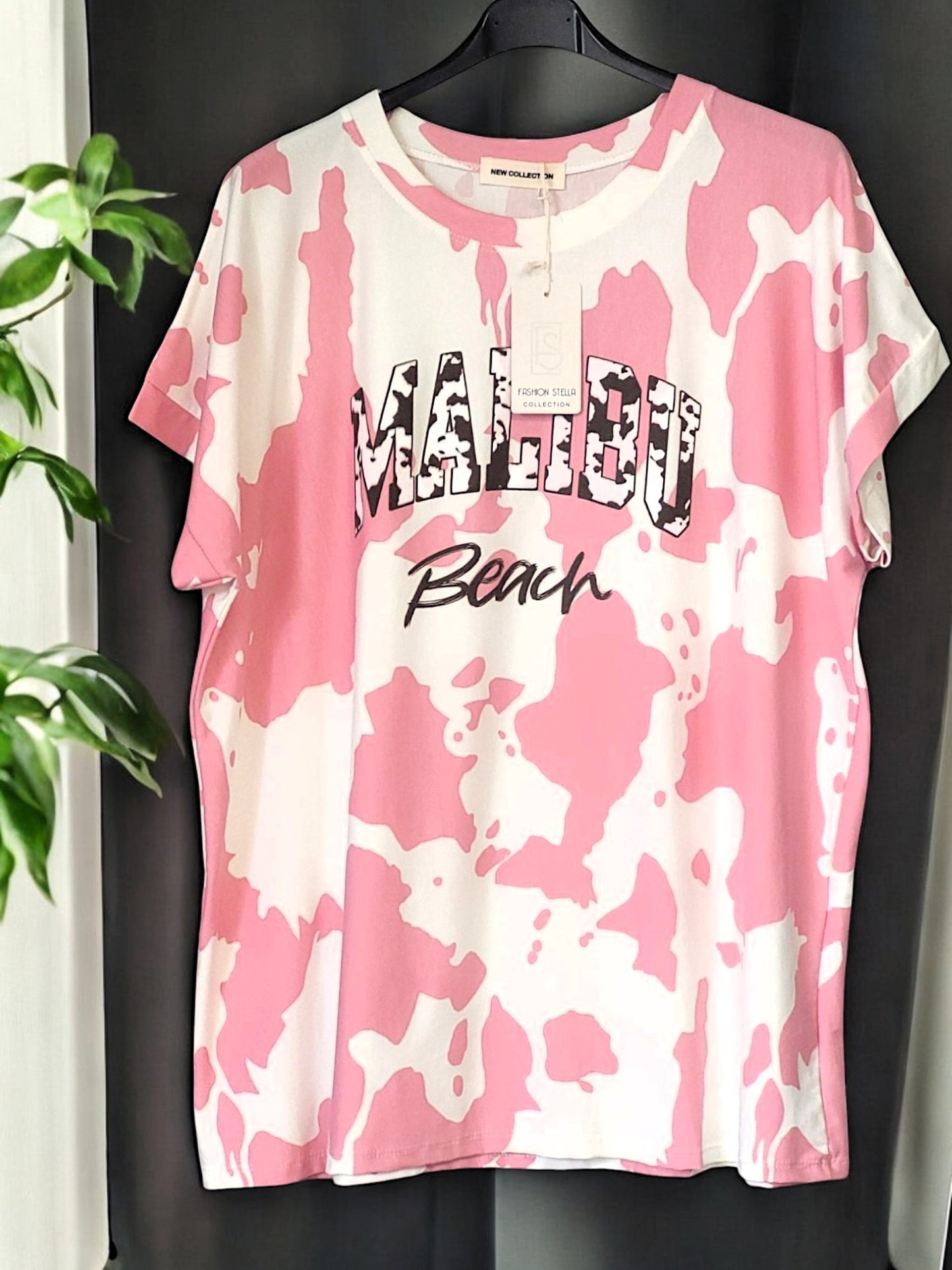 🛍️✨ Trendiges Oversize T-Shirt "Malibu Beach" 🌊🌴 | Onesize Gr. 42-46 | 3 Farben ✨🛍️
