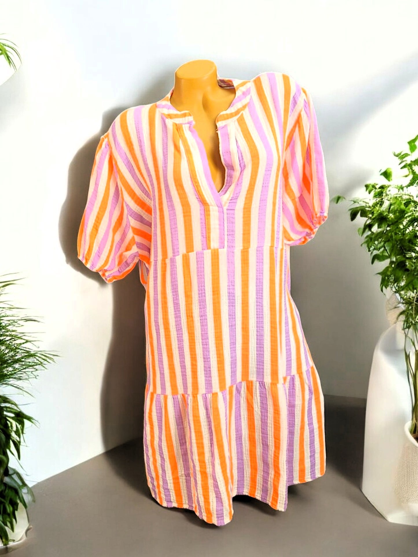 🌸 Musselin-Tunika 🌈 Gr. 46–50 Onesize – in 6 Farben – 100% Baumwolle