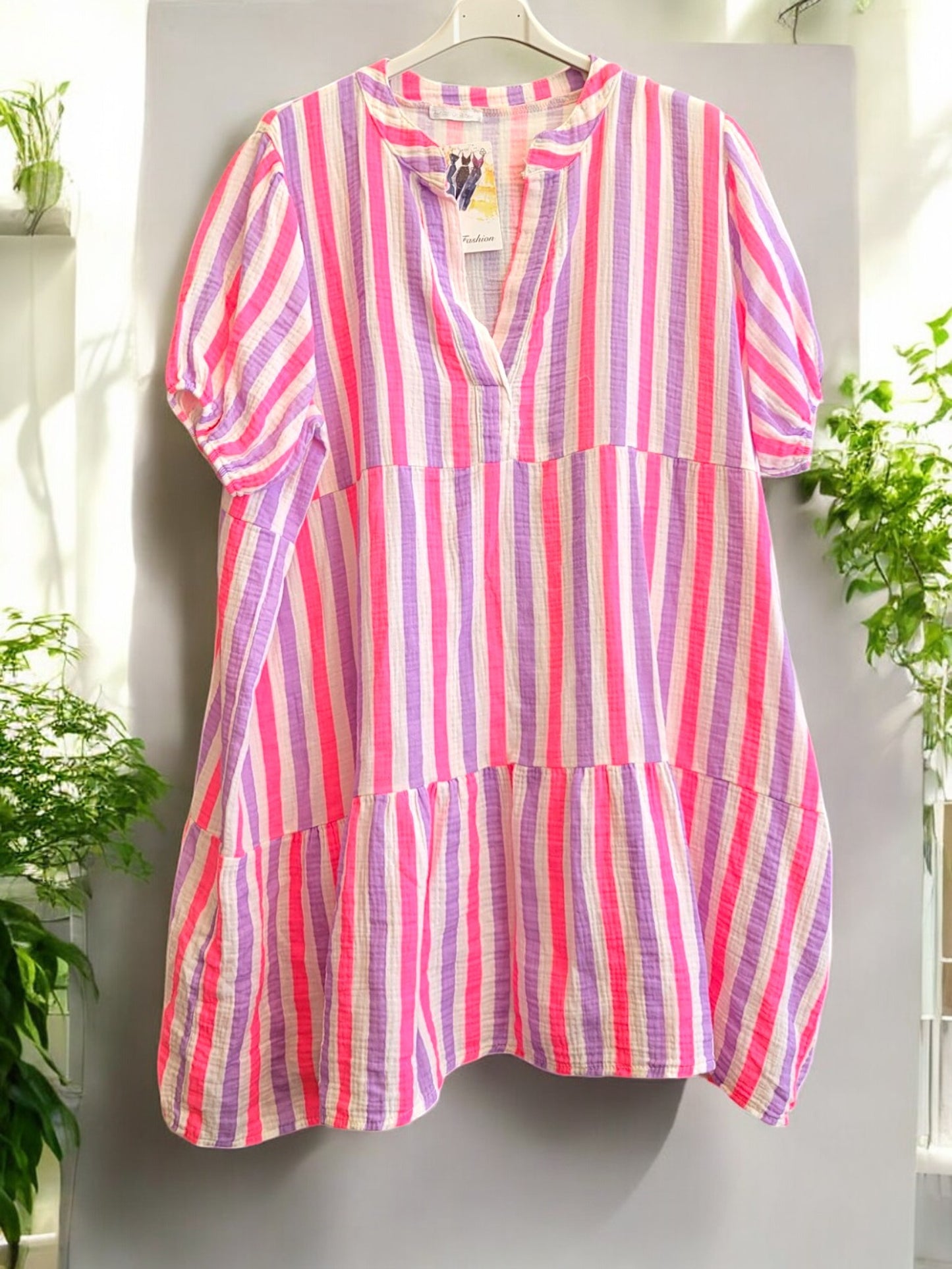 🌸 Musselin-Tunika 🌈 Gr. 46–50 Onesize – in 6 Farben – 100% Baumwolle