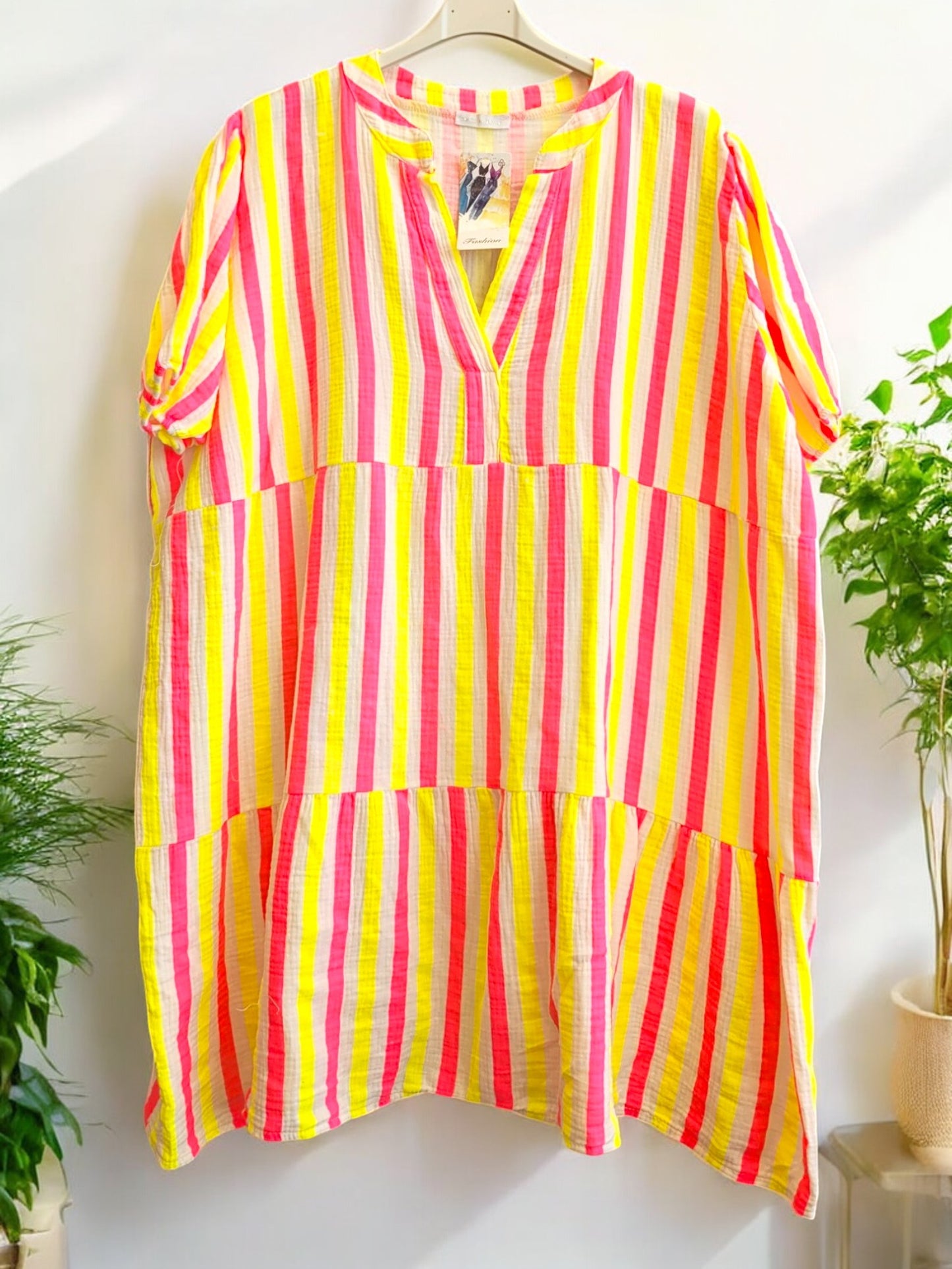 🌸 Musselin-Tunika 🌈 Gr. 46–50 Onesize – in 6 Farben – 100% Baumwolle