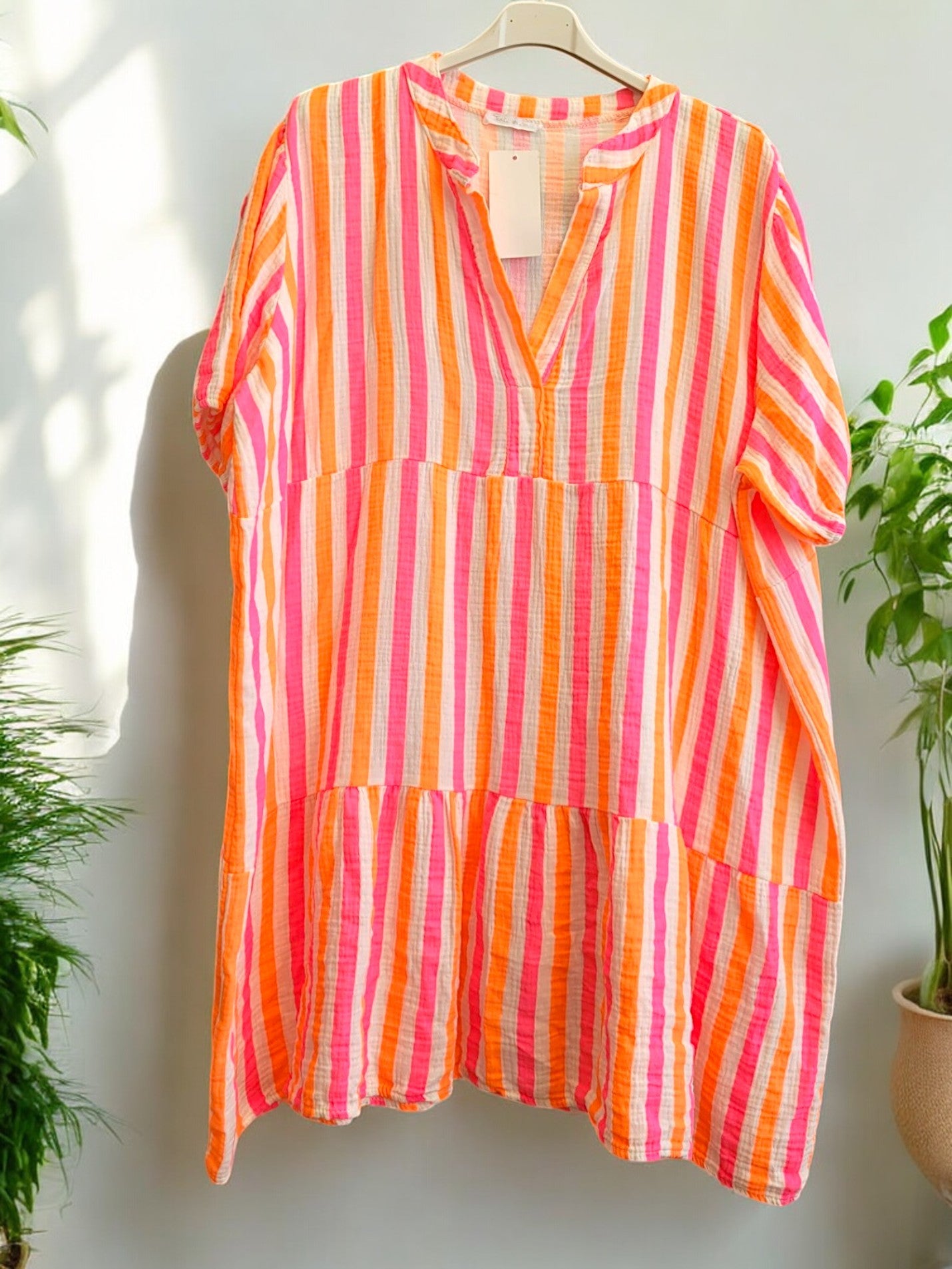 🌸 Musselin-Tunika 🌈 Gr. 46–50 Onesize – in 6 Farben – 100% Baumwolle
