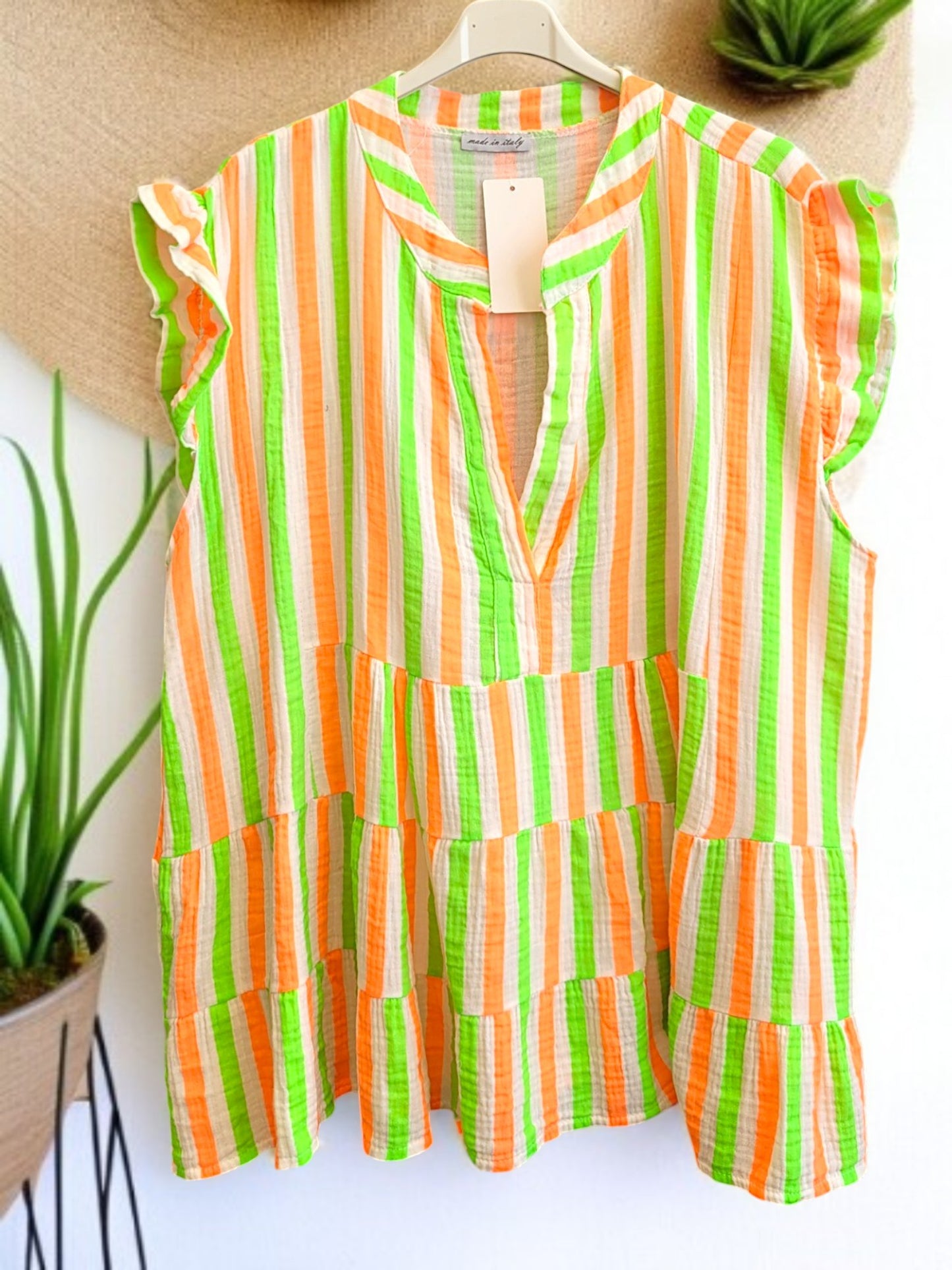 🛍️ Ärmellose Musselin-Tunika 🌞 – 5 fröhliche Farben – Gr. 42–46 (Onesize) 🛍️