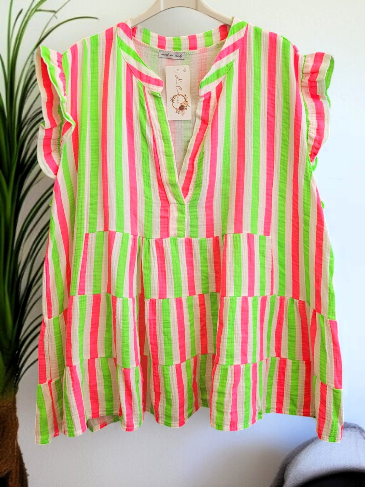 🛍️ Ärmellose Musselin-Tunika 🌞 – 5 fröhliche Farben – Gr. 42–46 (Onesize) 🛍️