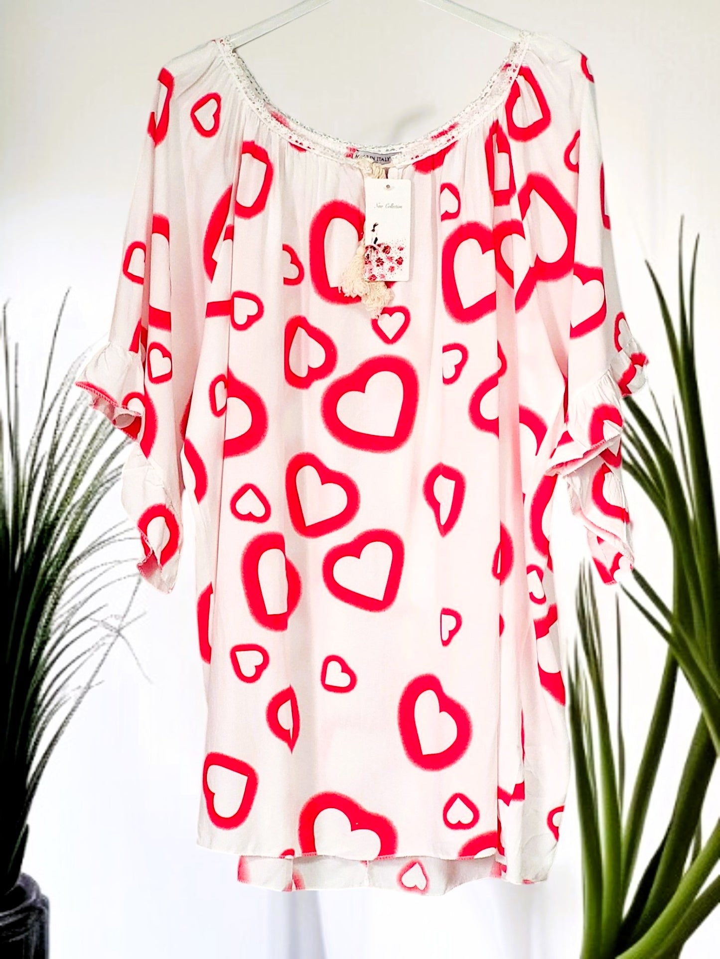 💖 Tunika „Heart“ – 7 Farben zur Auswahl – Größe 46–52 – 100% Baumwolle 💖