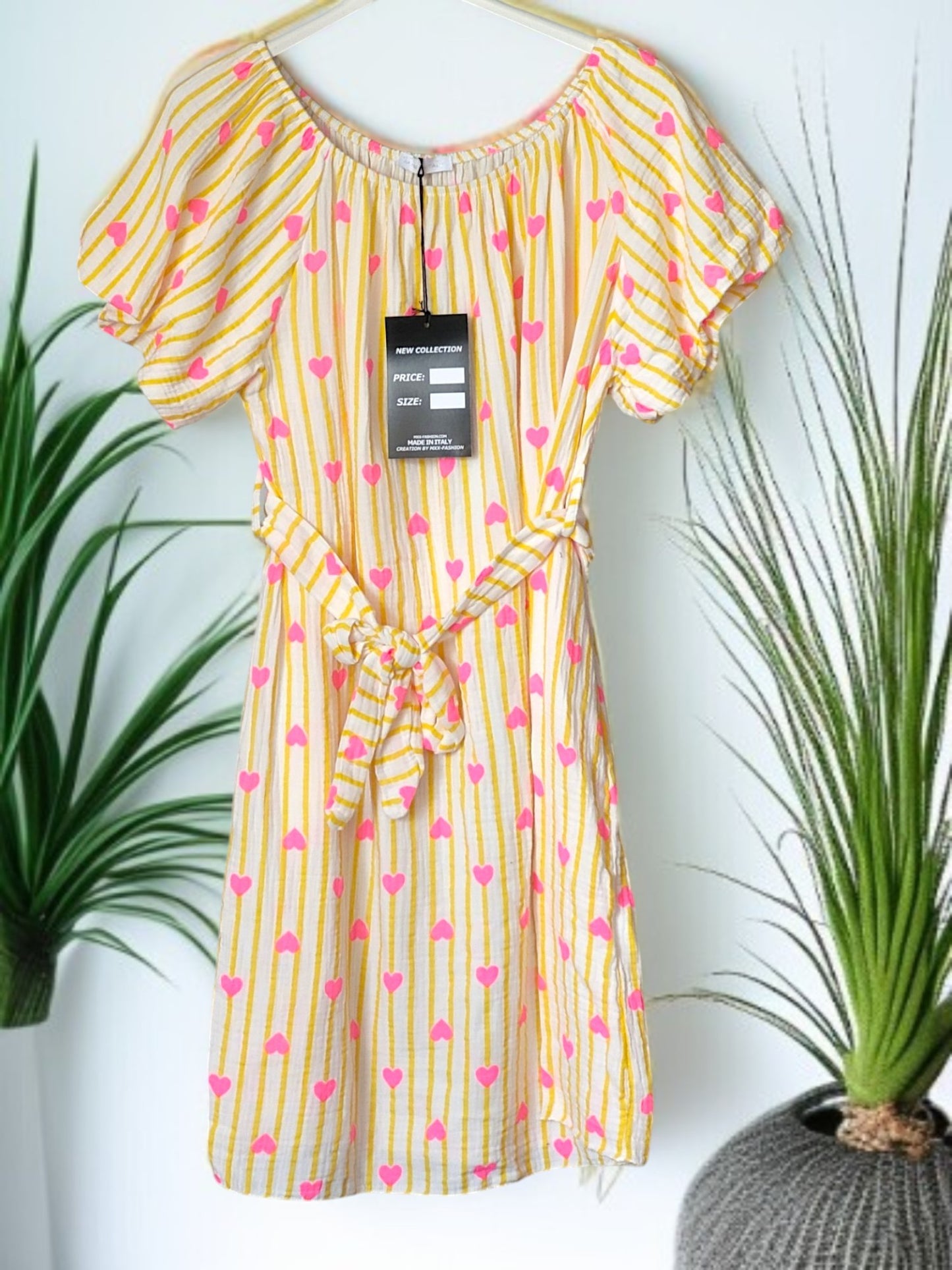 🛍️ Musselin-Kleid "Heart" – in 5 Farben | Onesize bis Gr. 44/46 💖👗