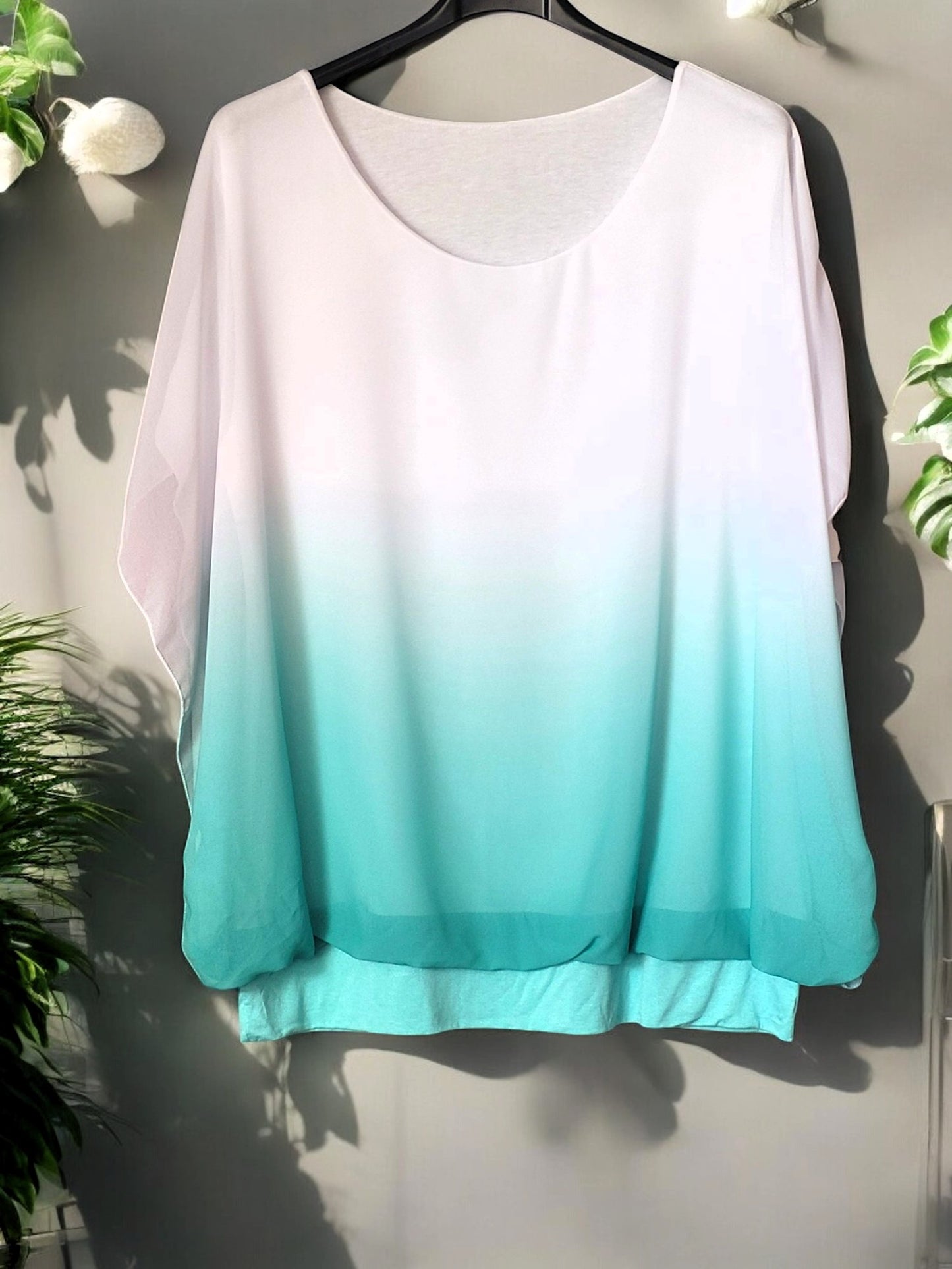 🌈 Ombré Flatter-Bluse – 10 Farben | Größe 42 – 48 ✨