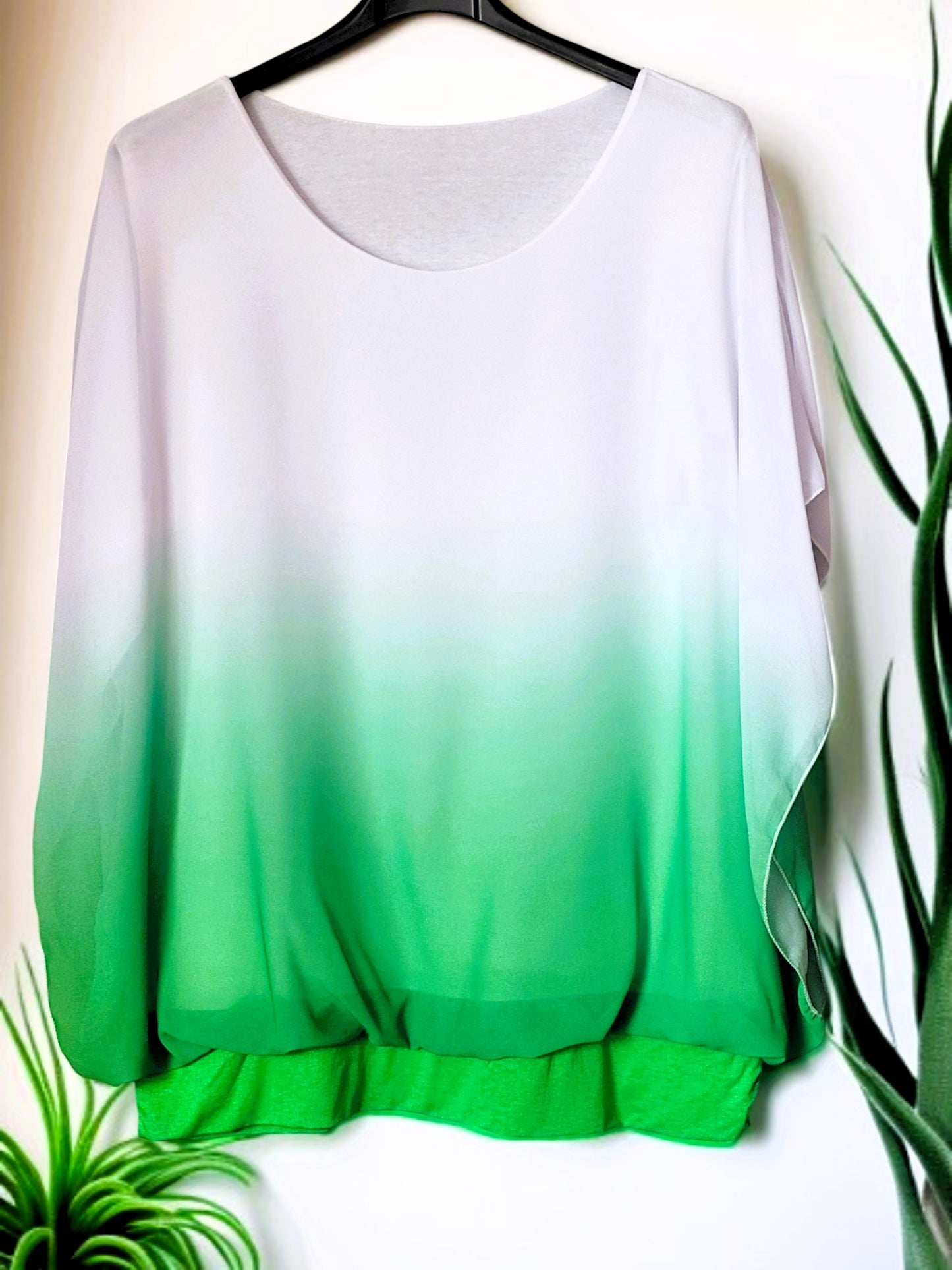 🌈 Ombré Flatter-Bluse – 10 Farben | Größe 42 – 48 ✨