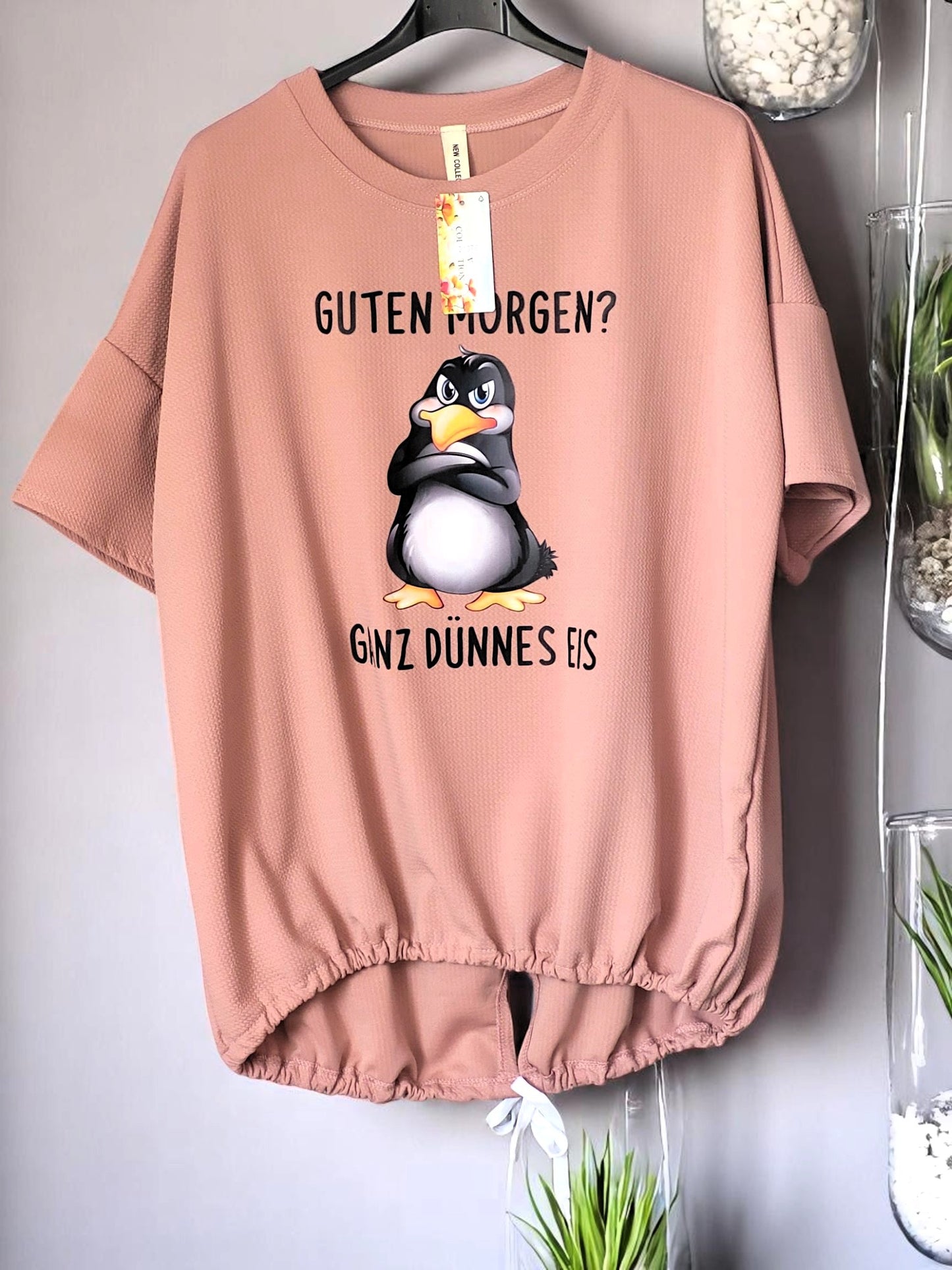 🐧 Waffel-Piqué Shirt „Guten Morgen? Ganz dünnes Eis“ – 6 Farben | Gr. 42-48 ✨