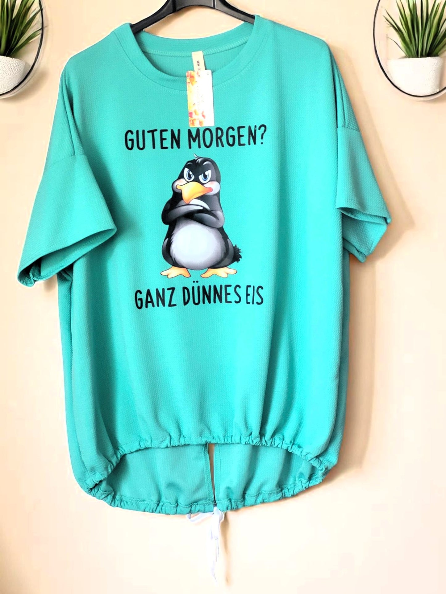 🐧 Waffel-Piqué Shirt „Guten Morgen? Ganz dünnes Eis“ – 6 Farben | Gr. 42-48 ✨