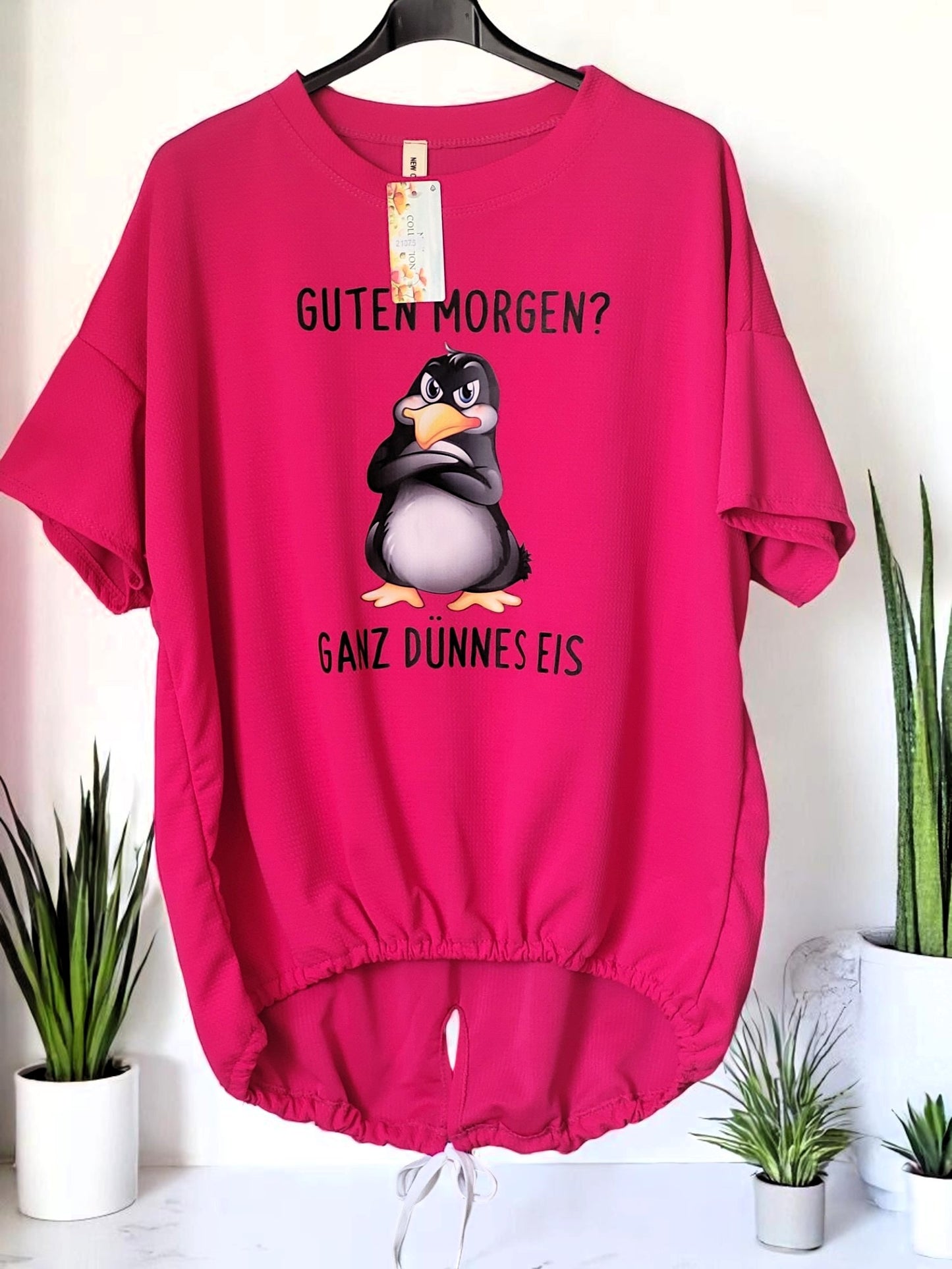 🐧 Waffel-Piqué Shirt „Guten Morgen? Ganz dünnes Eis“ – 6 Farben | Gr. 42-48 ✨